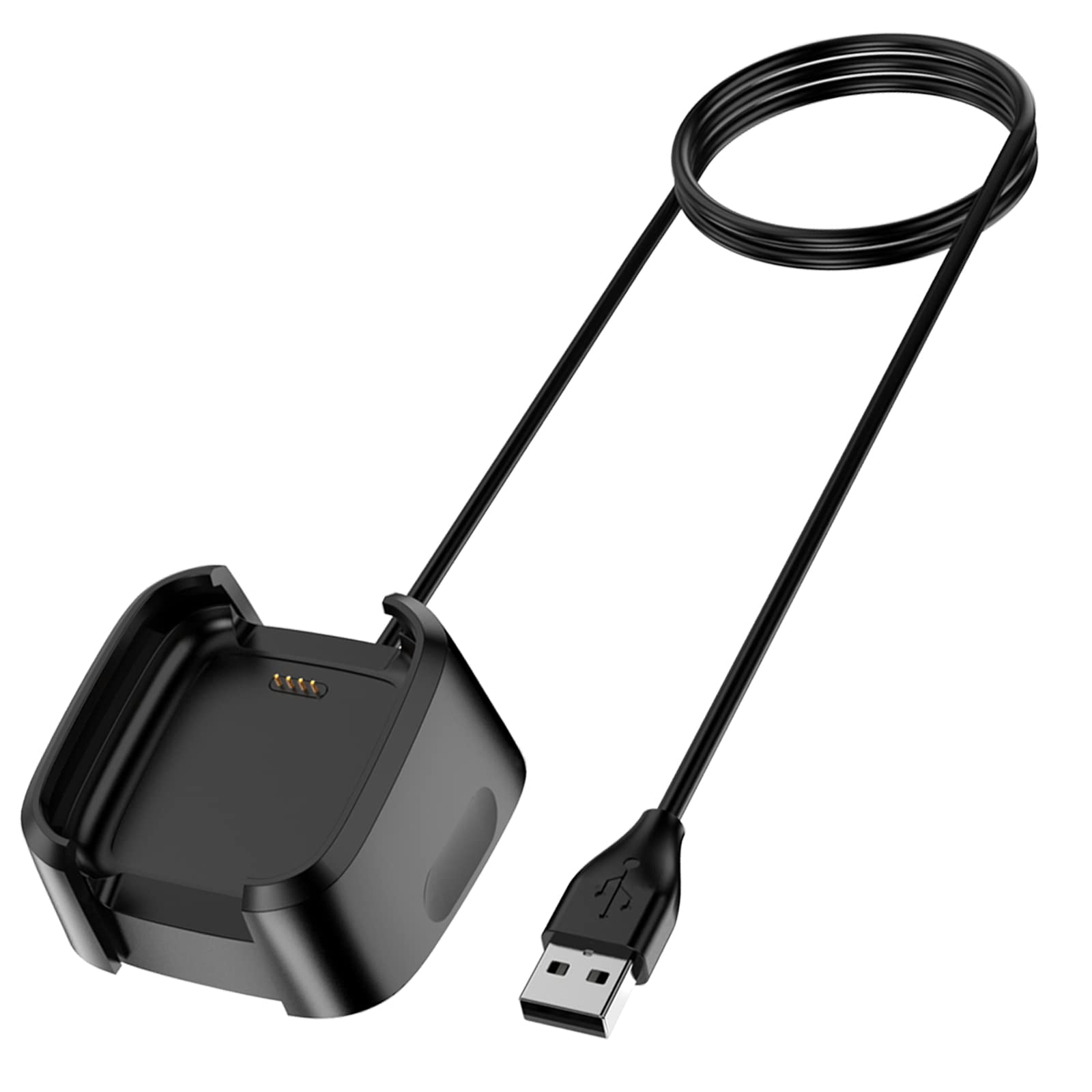 AMZPAS Fitbit Versa 2 Charger - 3.15ft Soft USB Charging Cable with Charging Dock | Durable Replacement Charger for Fitbit Versa 2 Smartwatch | Perfect for Home, Office & Travel Use