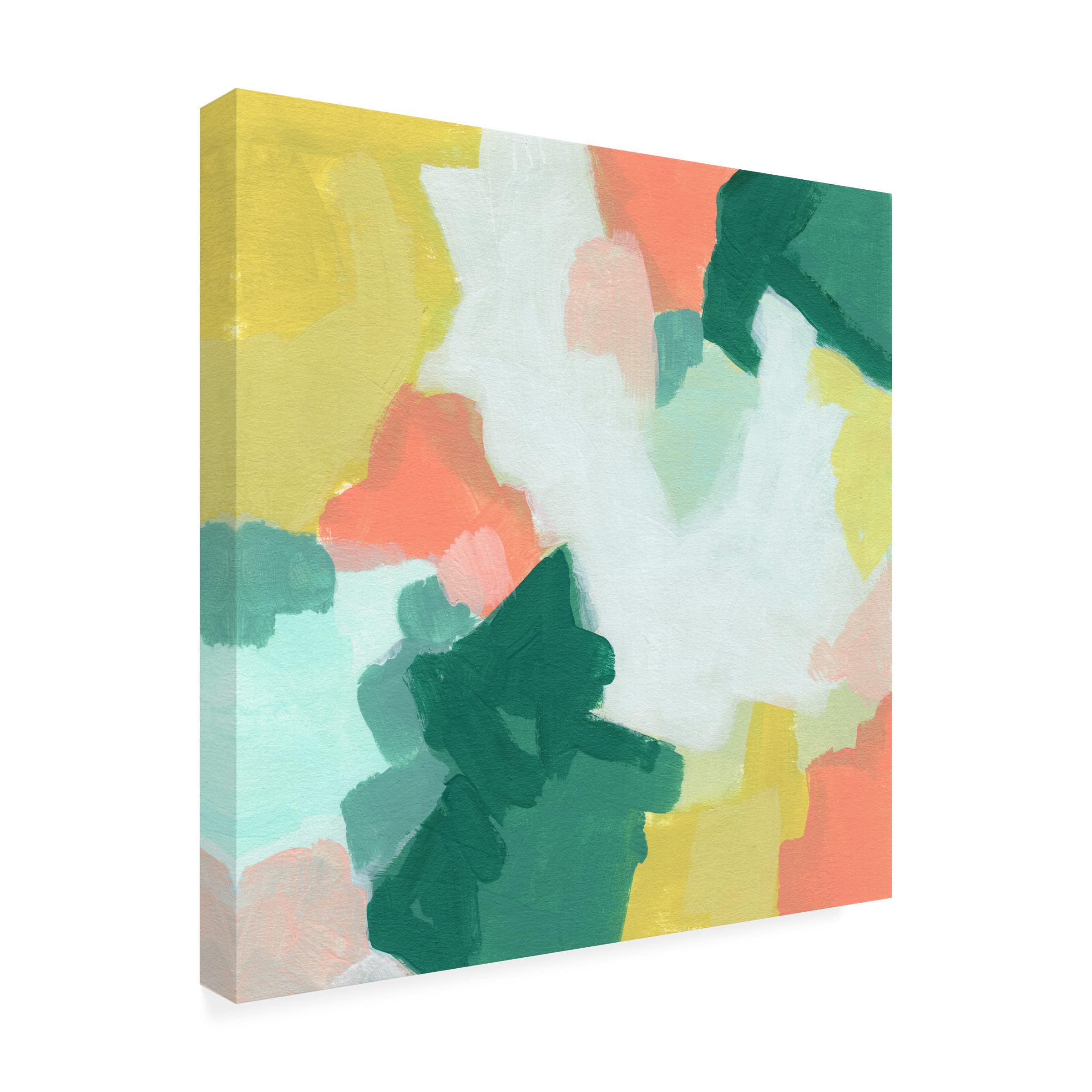 June Erica Vess 'Melon Mosaic III' Canvas Wall Art Print - Modern Abstract Fruit Painting for Living Room, Bedroom & Office Decor