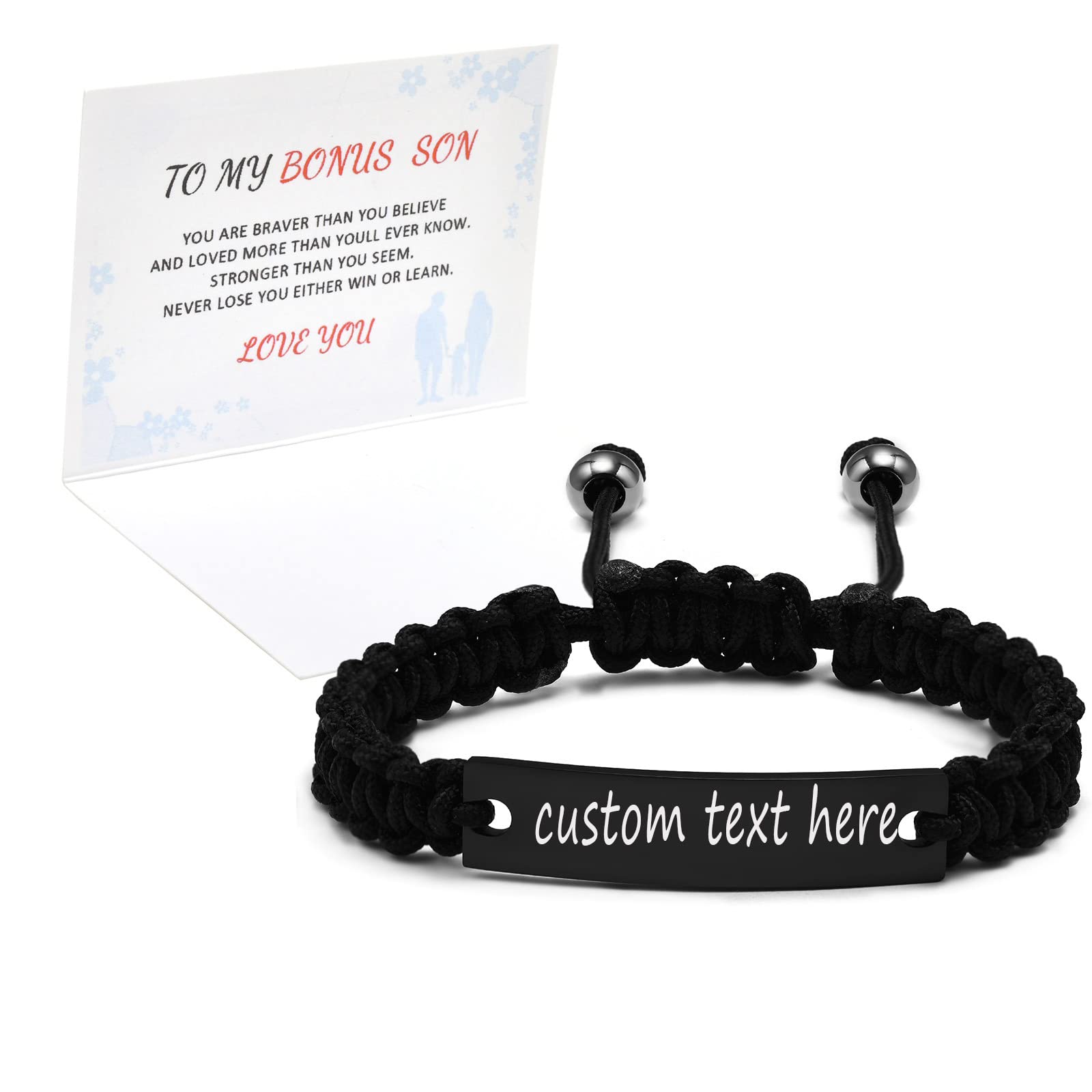 Personalized Son Bracelet - Handmade Lucky Red String - Birthday Gift for Son - Graduation & Daily Wear