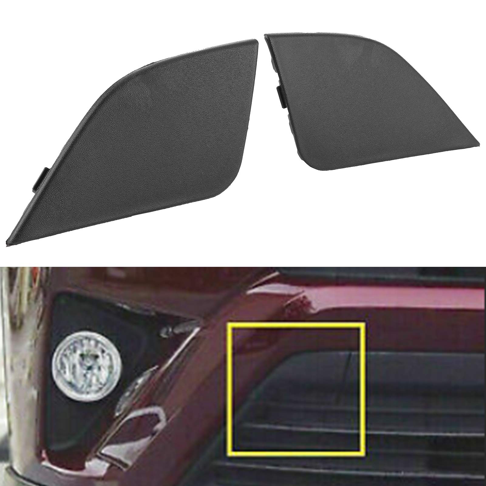 2016-2018 Front Bumper Tow Hook Cover Replacement - 2pc Black Bumper Tow Hook Eye Covers for Car Accessories | Perfect for Off-Roading, Towing & Vehicle Protection