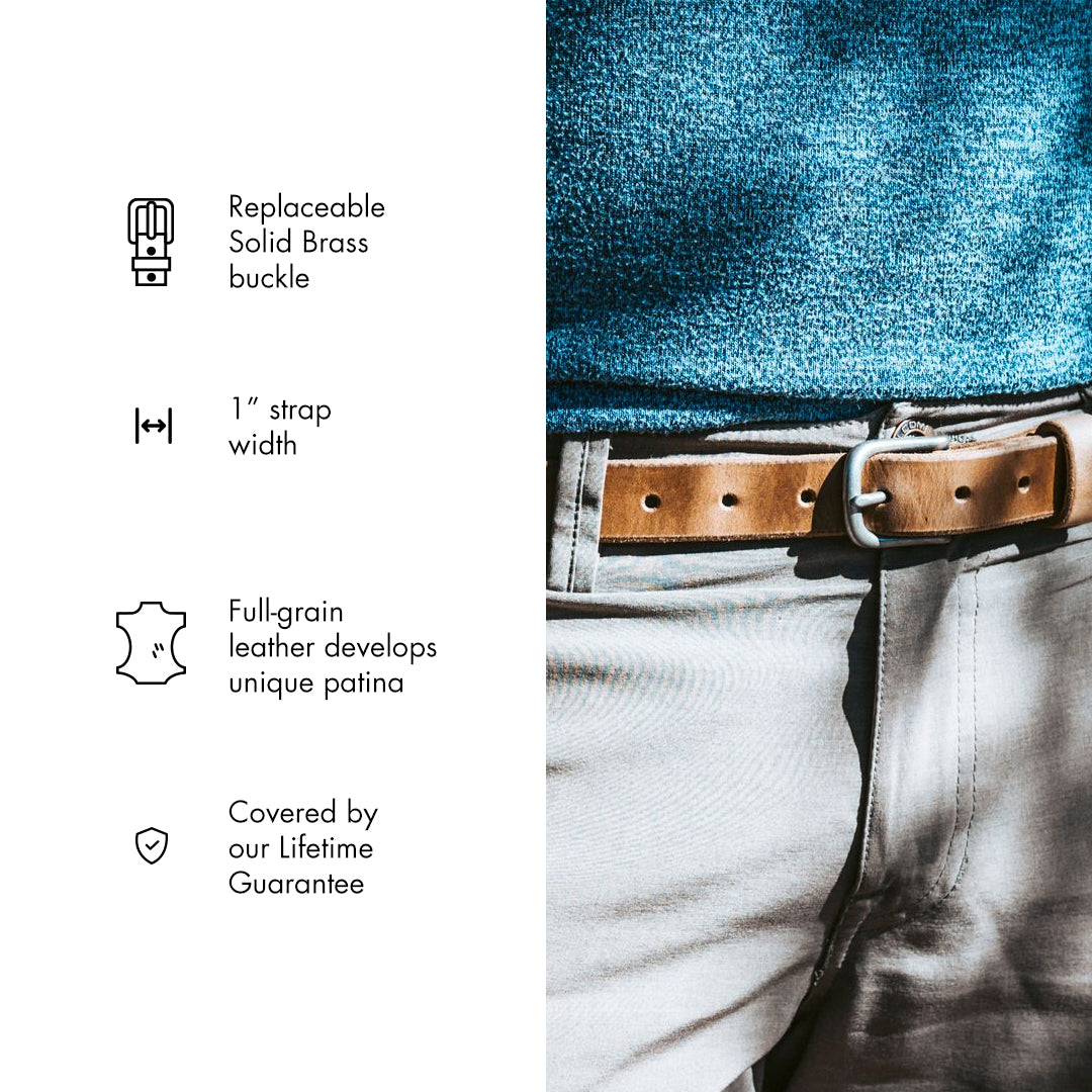 Premium Genuine Leather Belt for Men - Classic & Durable Fashion Accessory - Perfect for Casual, Business & Formal Wear