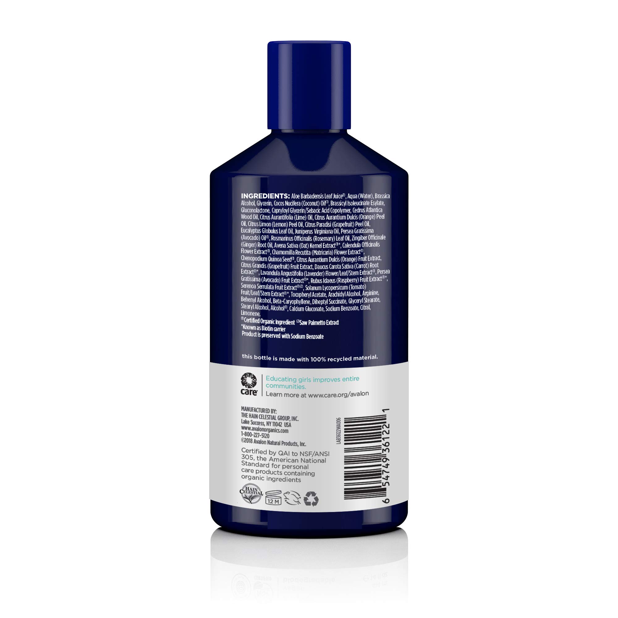 Avalon Organics Biotin B-Complex Thickening Conditioner for Hair Growth - 14 Oz (Pack of 6) | Volumizing & Strengthening Treatment for Thin, Damaged Hair - Sulfate-Free & Vegan Formula for Daily Use at Home or Salon