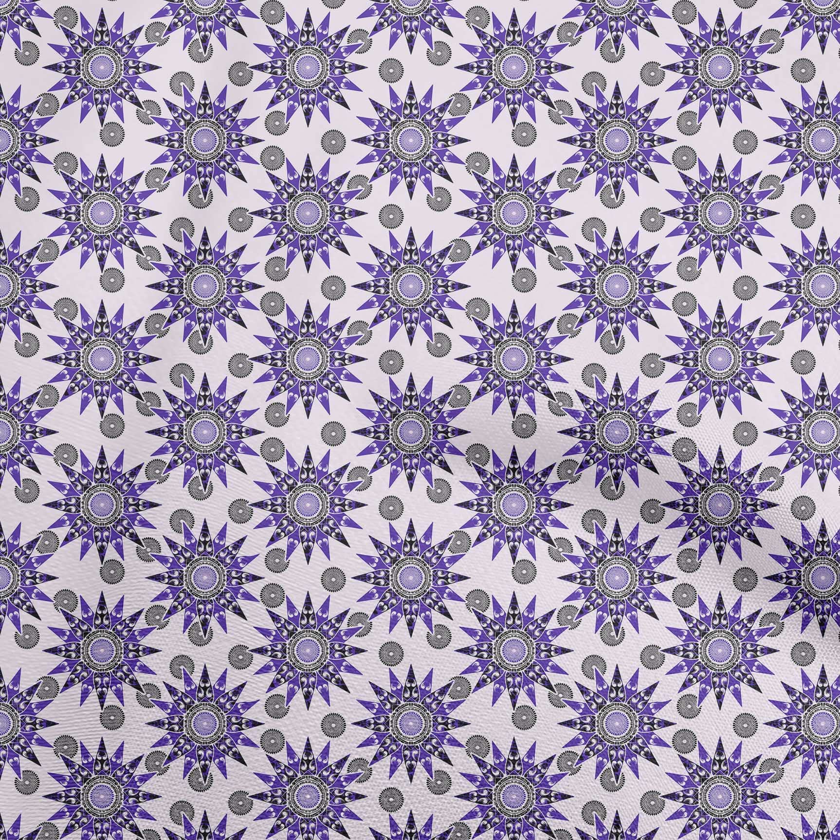 oneOone Silk Tabby Purple Fabric - 42 Inch Wide Printed Asian Block Design DIY Sewing Material by The Yard | Perfect for Clothing, Quilting & Home Decor Projects