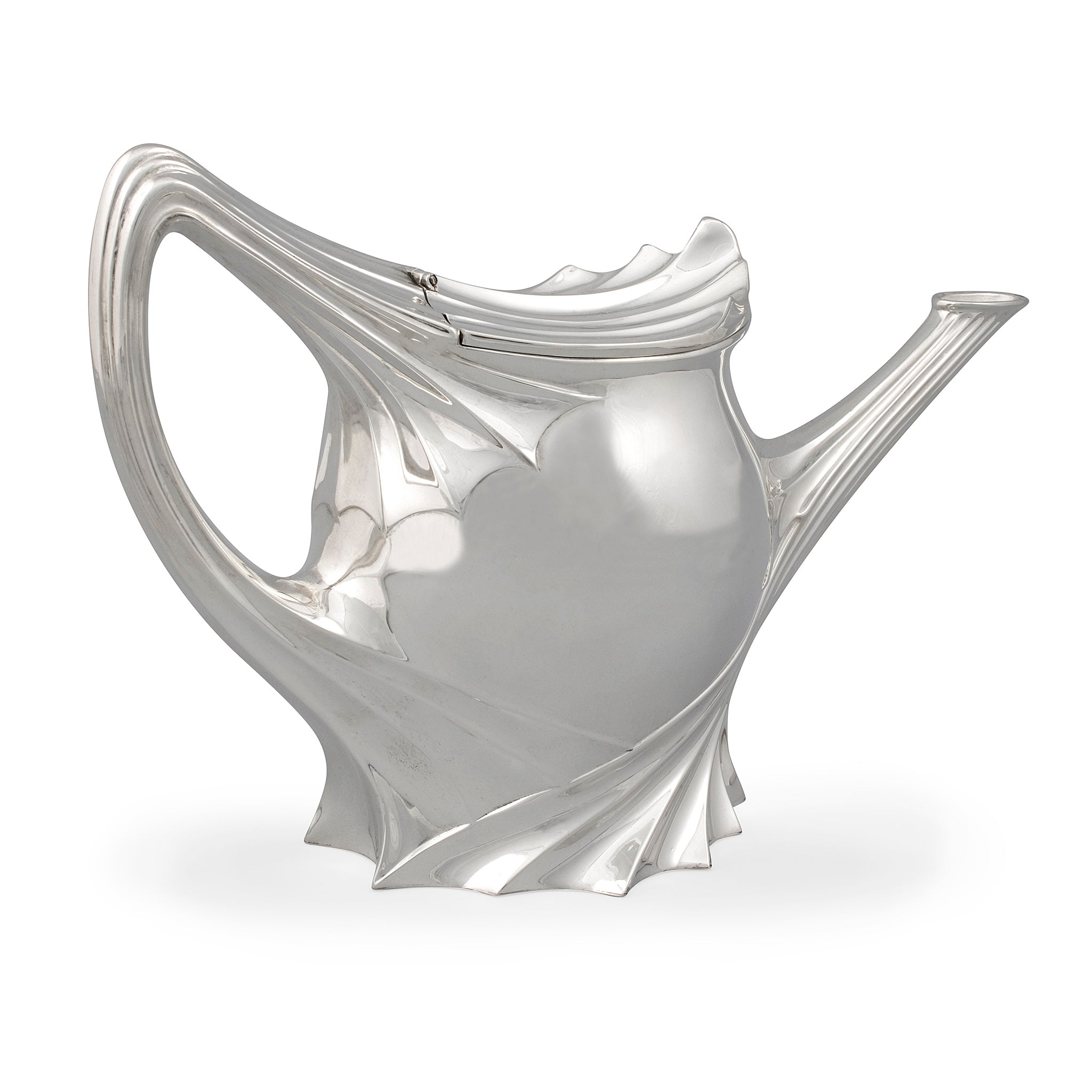 Paul Follot Silver Coffee & Tea Set - Elegant 4-Piece Serving Set for Afternoon Tea, Entertaining & Home Decor (Coffee Pot, Teapot, Sugar Bowl, Creamer)