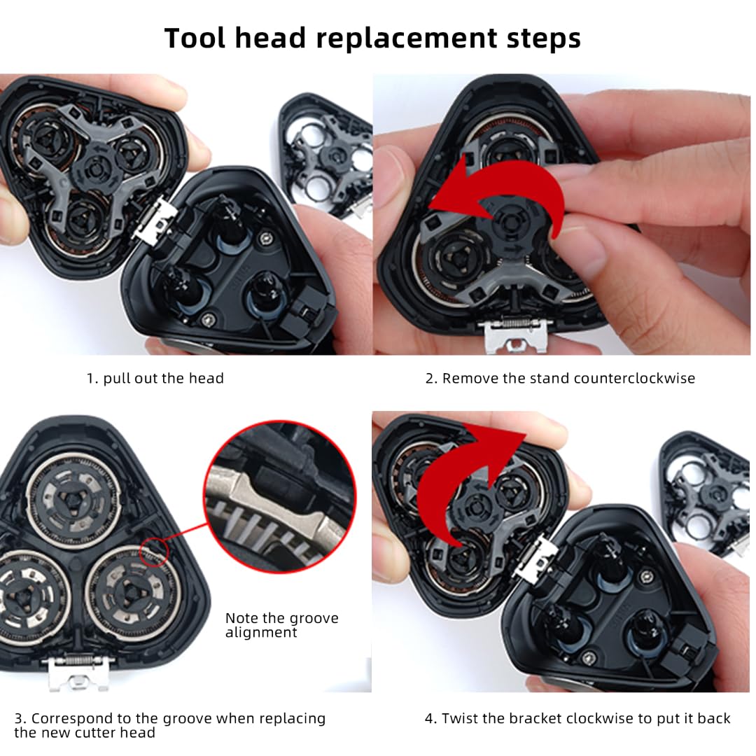 YTXXDEUS SH50 Replacement Shaver Heads for Philips S5110, S5050, S5210 Razors - Compatible Blades for Smooth Shaving at Home or Travel