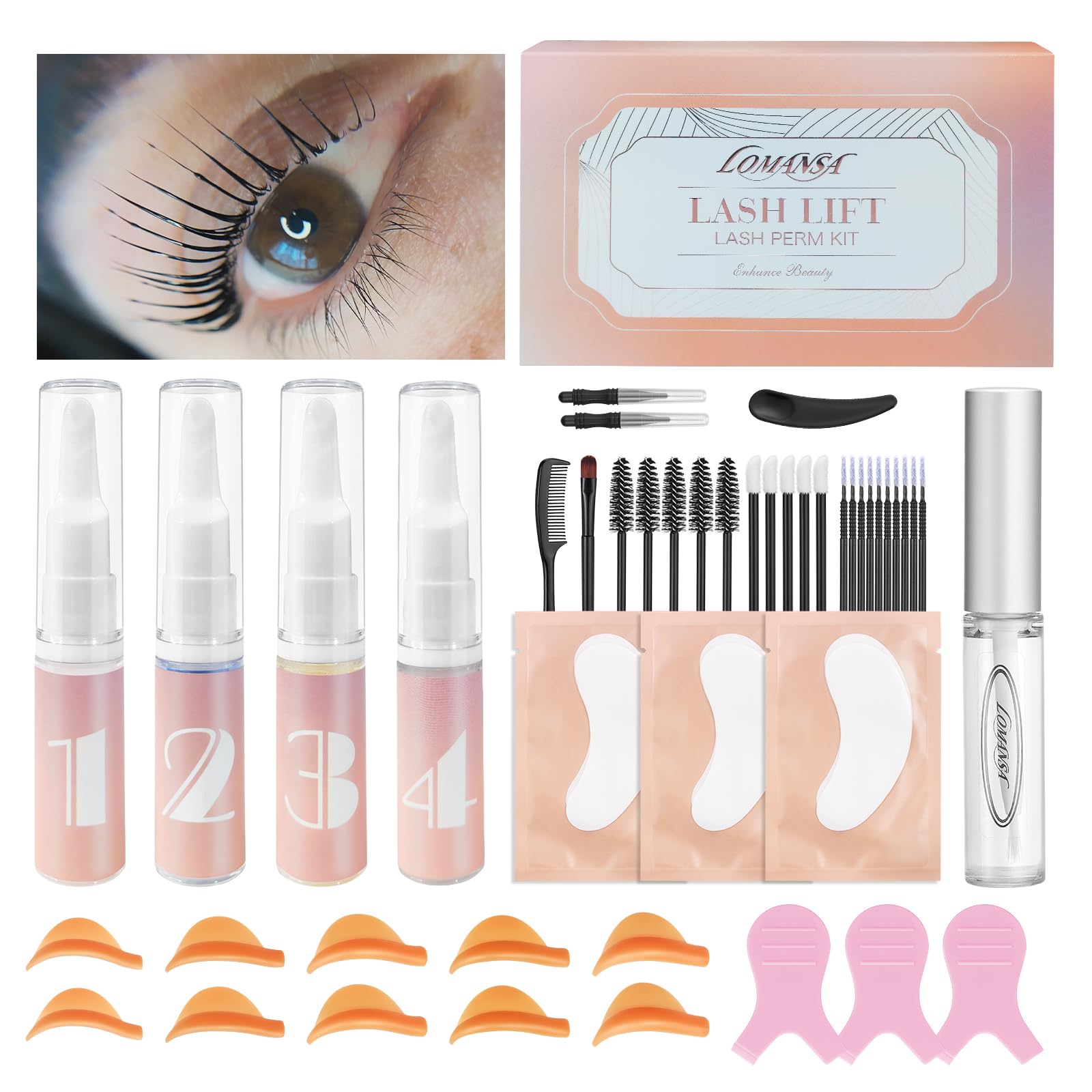 Professional Lash Lift Kit for Eyelash Perm - Instant Curling & Lifting with Detailed Instructions - Perfect for Salon, Home Use & DIY Beauty Treatments