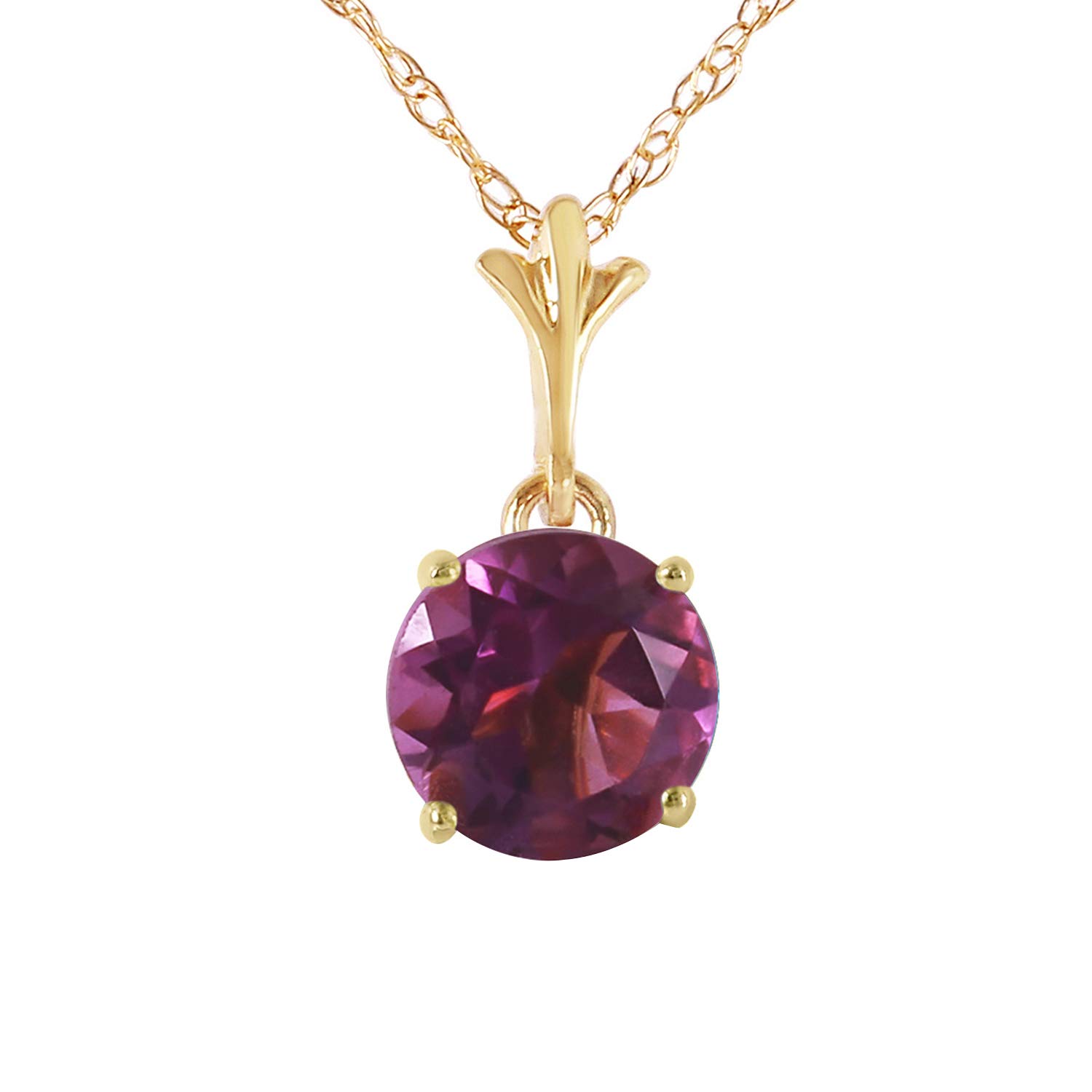 1.15 Carat Natural Purple Amethyst Solitaire Pendant Necklace in 14K Solid Gold - Elegant Jewelry for Women, Perfect for Valentine's Day, Anniversary & Special Occasions