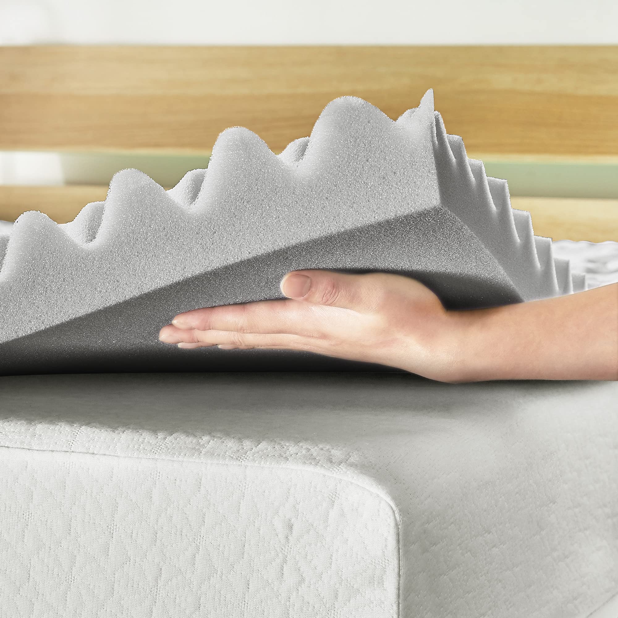 3 Inch 5-Zone Memory Foam Mattress Topper with Plant-Based Infusion - CertiPUR-US Certified Cooling Mattress Pad for Pressure Relief - Full Size Grey Bed Topper for Back Pain & Hot Sleepers - Perfect for Guest Beds, Dorm Rooms & Home Comfort Upgrade