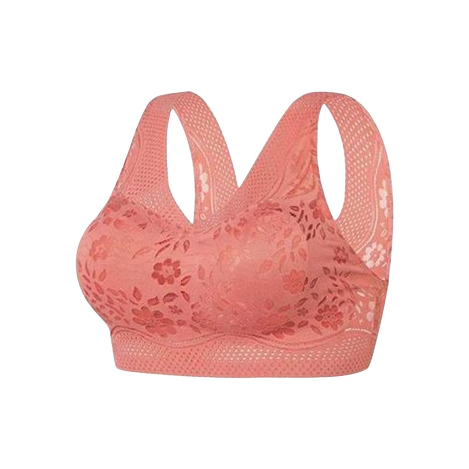 Wire-Free Seamless Sports Bra for Women - Comfortable Front Buckle Lace Bralette for Everyday Wear (A to D Cups) - Perfect for Yoga, Gym & Casual Outfits