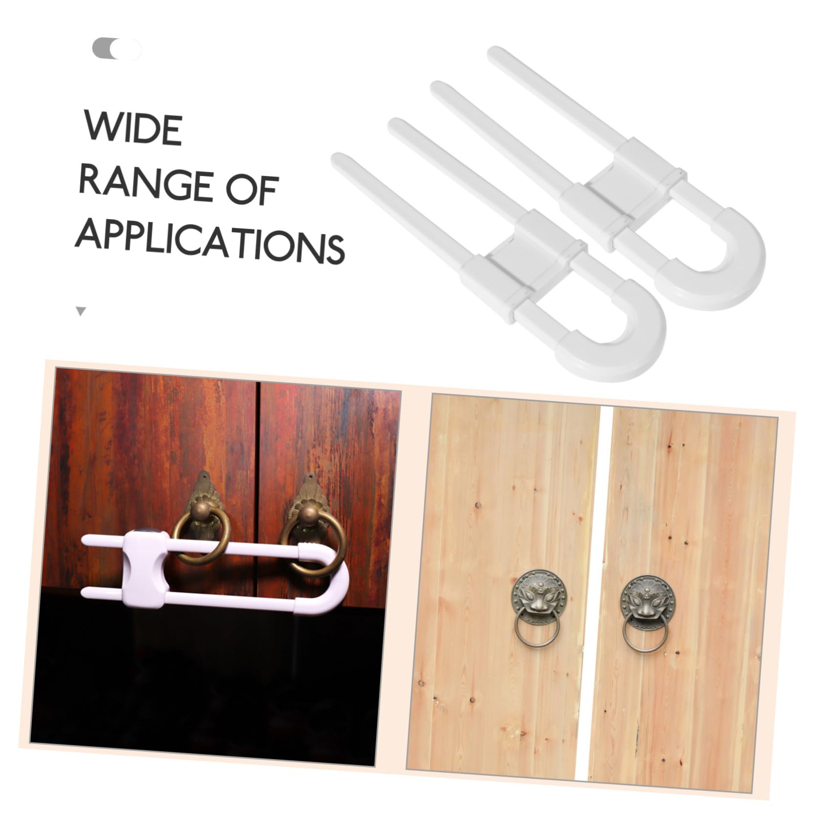 Totority 10-Pack U-Shaped Cabinet Door Locks - Child Safety Latches for Doors & Knobs - Baby Proof Sliding Door Lock for Home Security - Perfect for Kitchen Cabinets, Bathroom Drawers & Wardrobe Safety