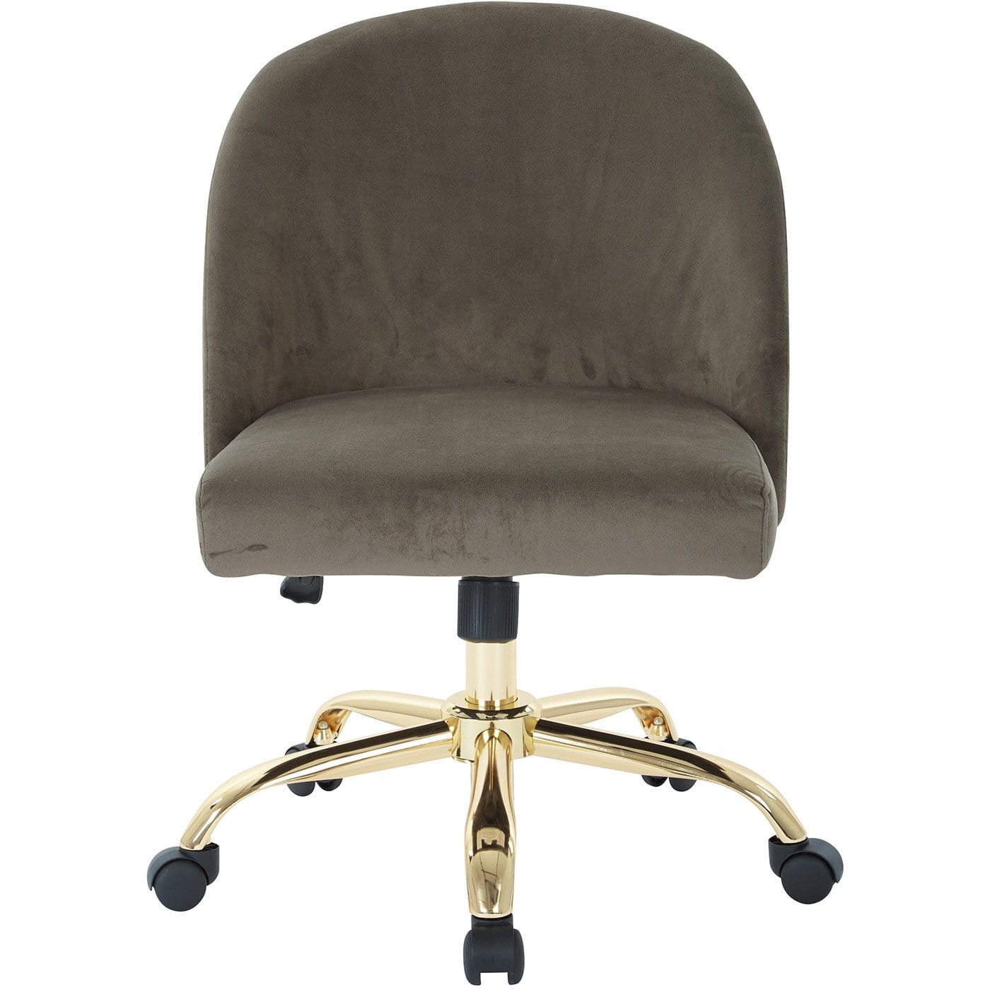 Office Star Ave Six Layton Mid Back Office Chair - Velvet Upholstered Ergonomic Desk Chair with Adjustable Height & Swivel [FL3224G] - Perfect for Home Office, Study, or Workspace