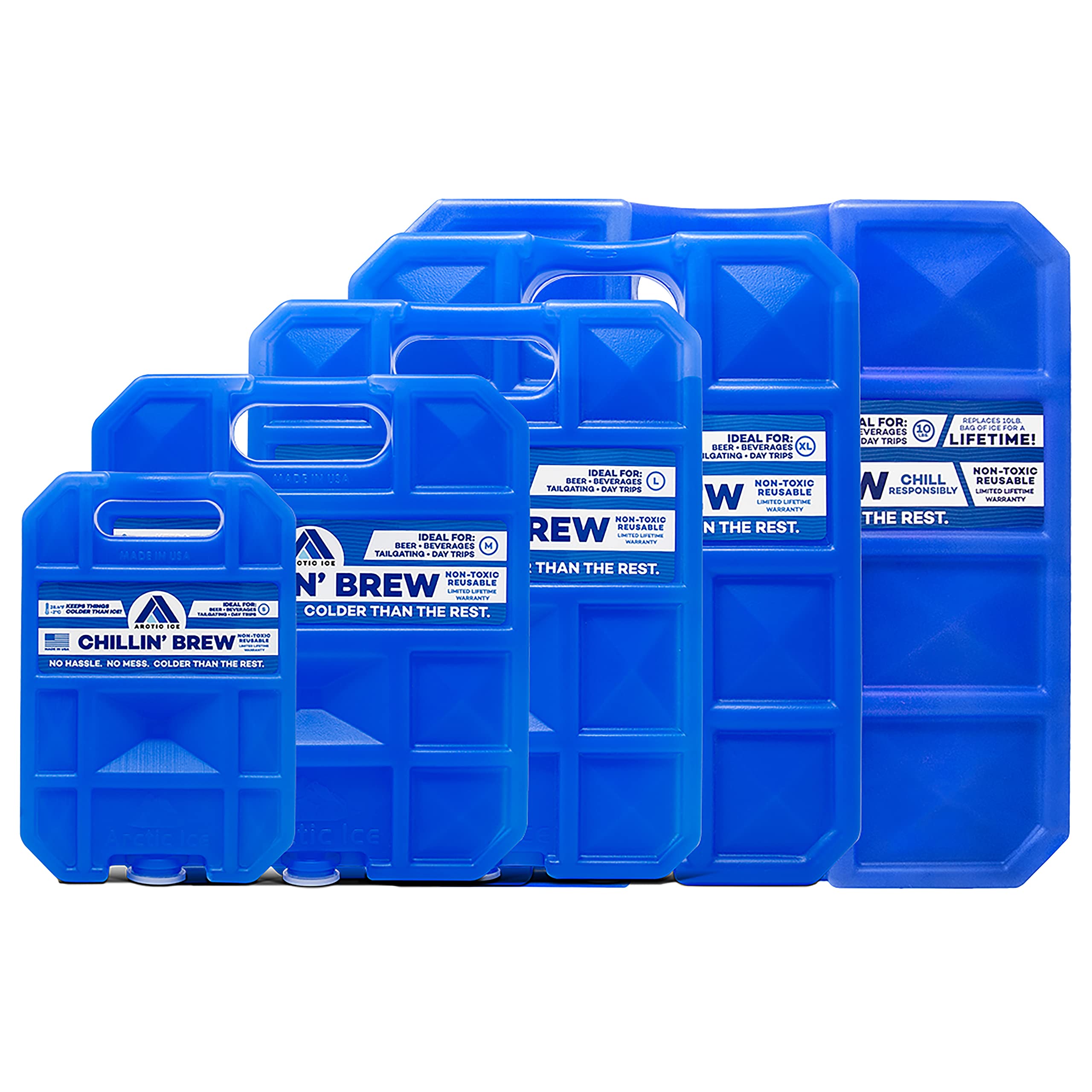 Arctic ICE Chillin' Brew Series - Reusable Long-Lasting Ice Pack for Drinks (Blue) | Perfect for Beer, Wine, Soda & Beverage Cooling at Parties, BBQs & Outdoor Events