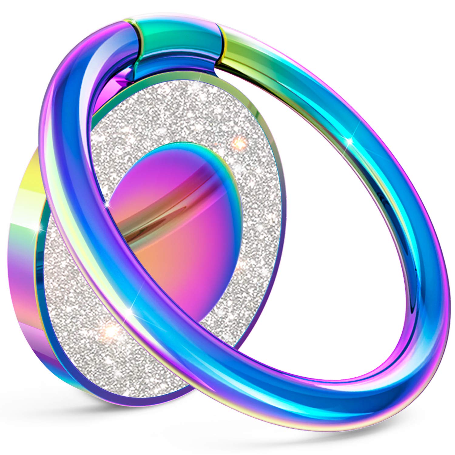 Allengel Bling Pop Phone Ring Holder & Kickstand - Finger Grip & Stand for iPhone & Android - Rainbow Colorful - Perfect for Selfies, Videos & Hands-Free Use
