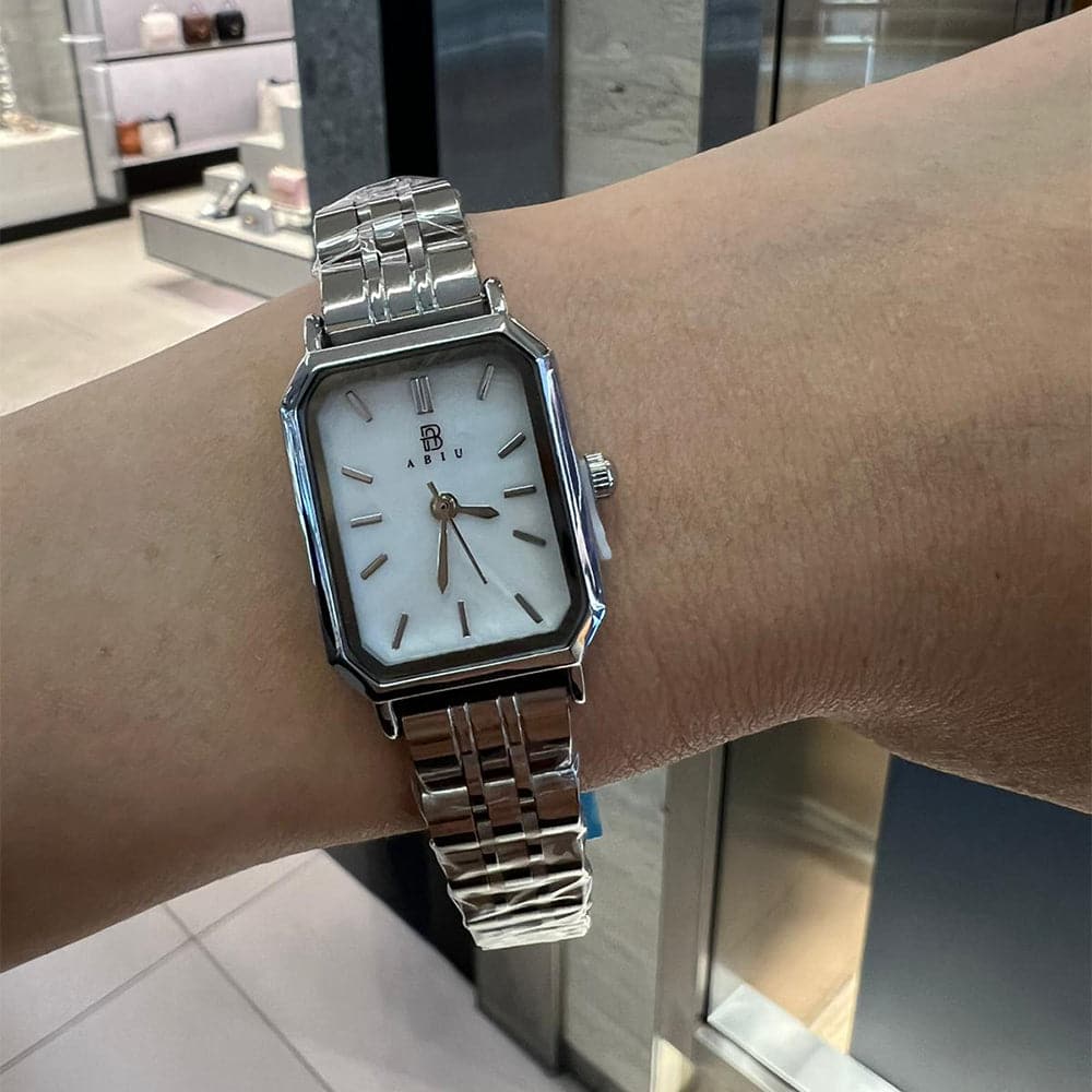 Elegant Analog Silver Stainless Steel Watch for Women - AB 6107 S W | Perfect for Office, Party & Everyday Wear