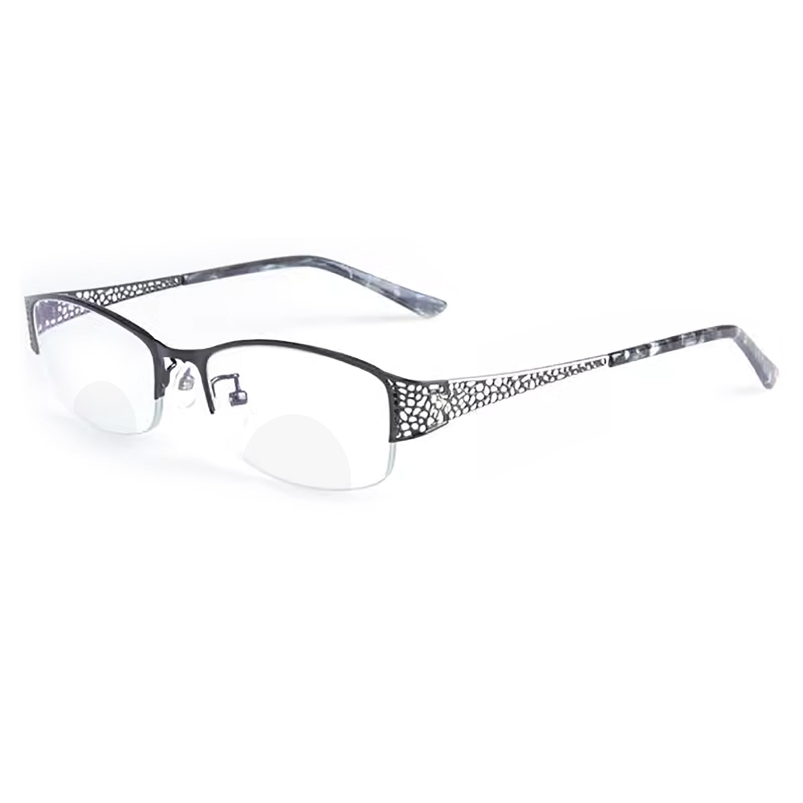 Fashion Photochromic Bifocal Reading Glasses for Women - Transition Metal Frame Red Readers with Sun Protection - Perfect for Reading Outdoors, Driving, and Daily Use
