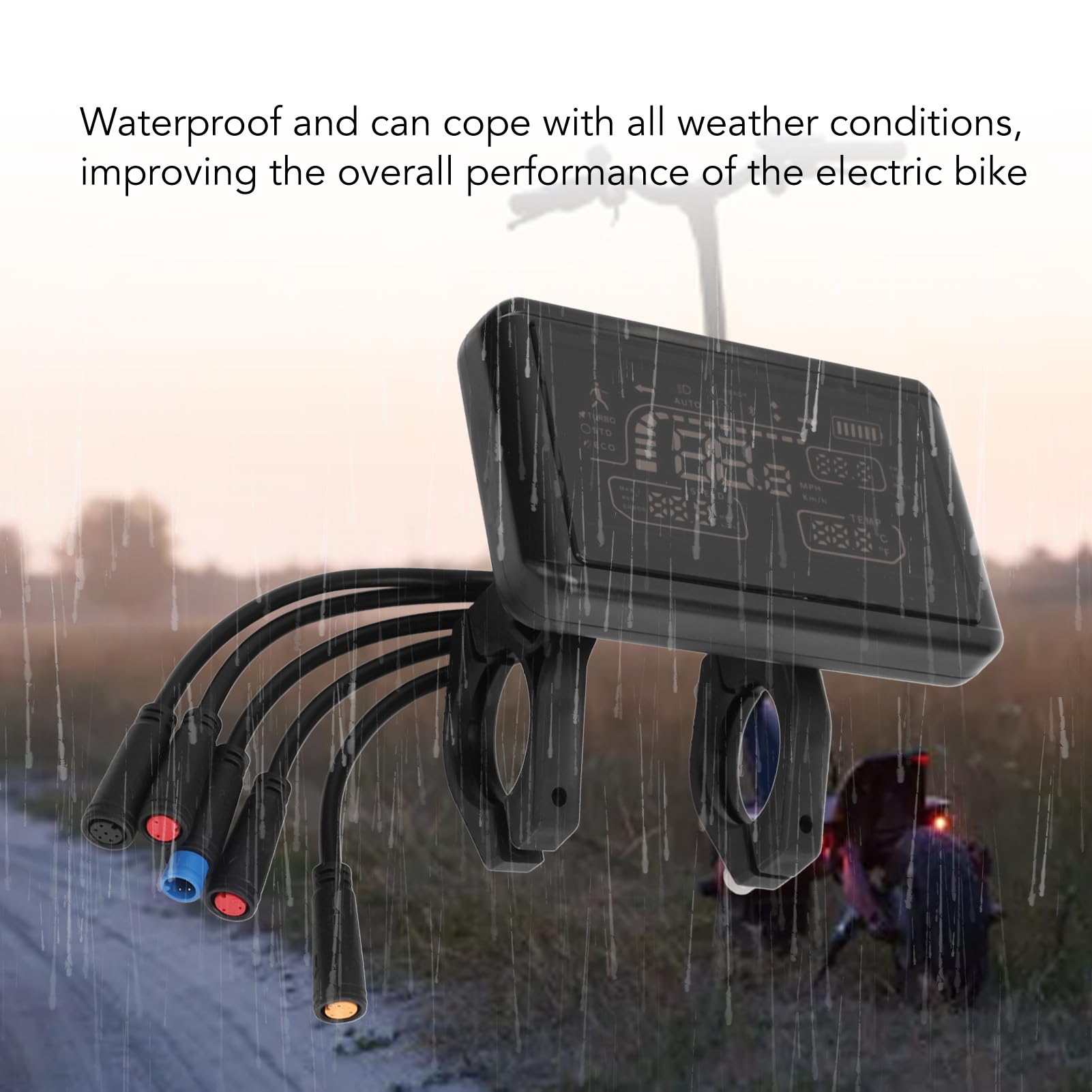 Electric Bike LCD Display Meter - Waterproof LED Panel with Speed, Gear, Power & Mode Indicators for E-Bike Conversion | Perfect for Commuting, Mountain Biking & Urban Riding
