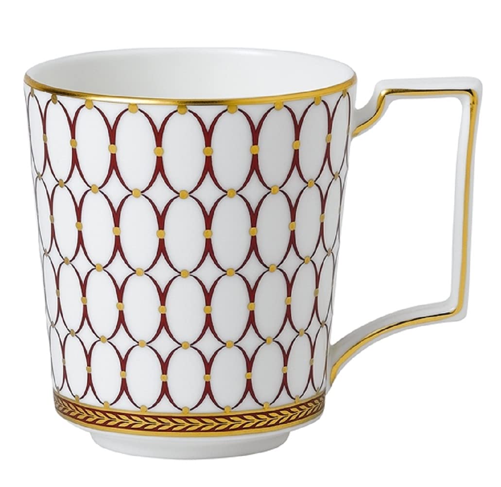 Wedgwood Renaissance Gold Mug - Elegant Red Tea Cup for Coffee & Tea Lovers - Perfect for Home, Office & Gift Giving
