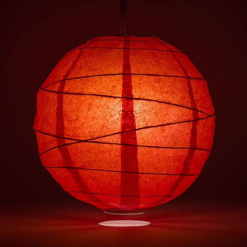 24 Pack Red Round Paper Lanterns with Free Style Ribbing - Chinese Hanging Decorations for Wedding, Party, Festival & Home Decoration | Perfect for Indoor & Outdoor Events