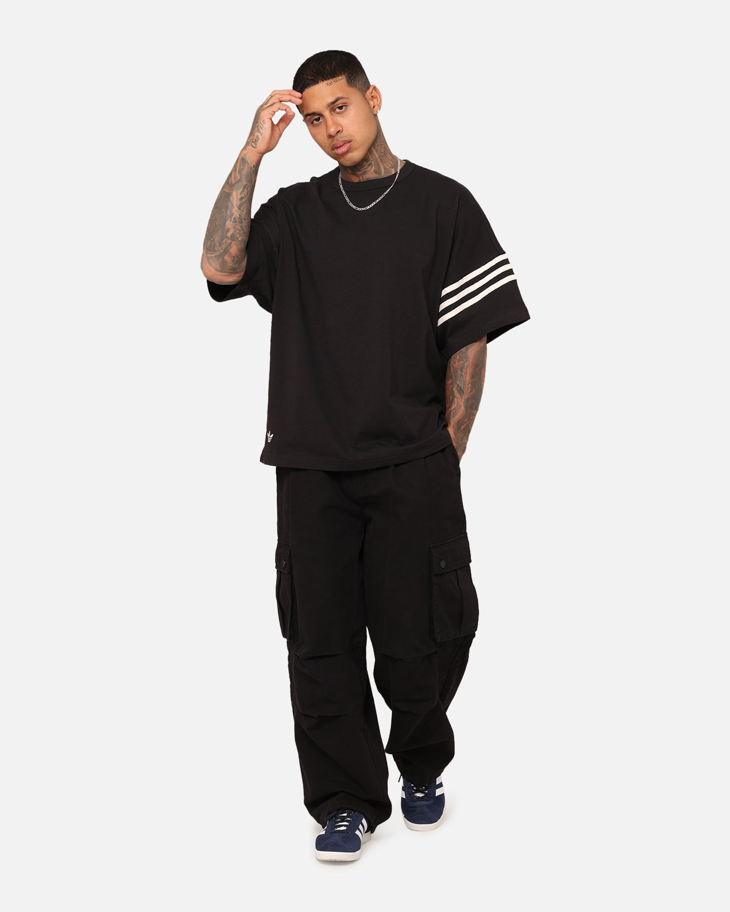 Adidas Adicolour Neuclassics T-Shirt for Men - Black Cotton Casual Tee for Everyday Wear, Gym, and Street Style