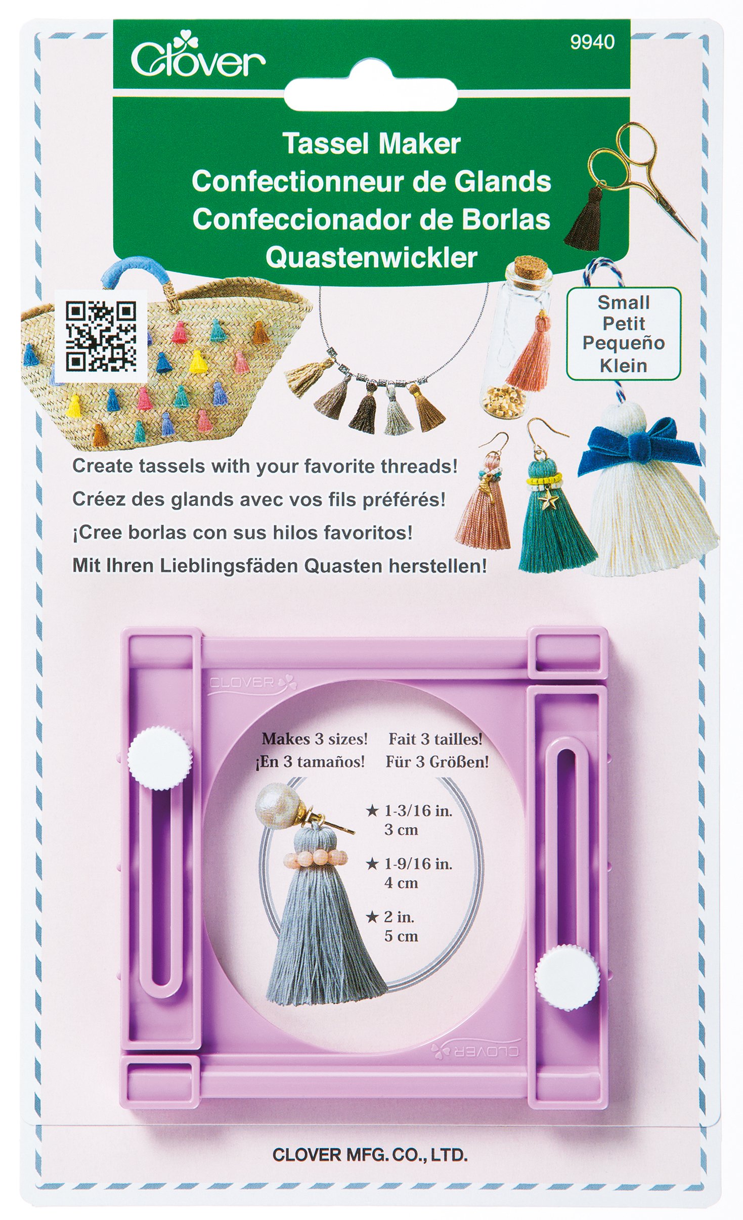 Clover 9940 Small Tassel Maker - White, 1-Pack | DIY Craft Tassels for Keychains, Home Decor & Gift Wrapping Accessories