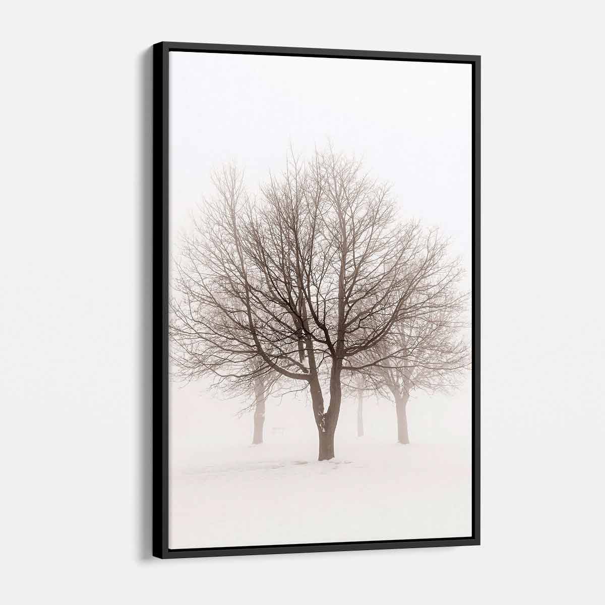 White Winter Tree Wall Art Canvas Print - Modern Home Decor for Living Room, Bedroom & Office - Perfect for Holiday & Seasonal Decorations