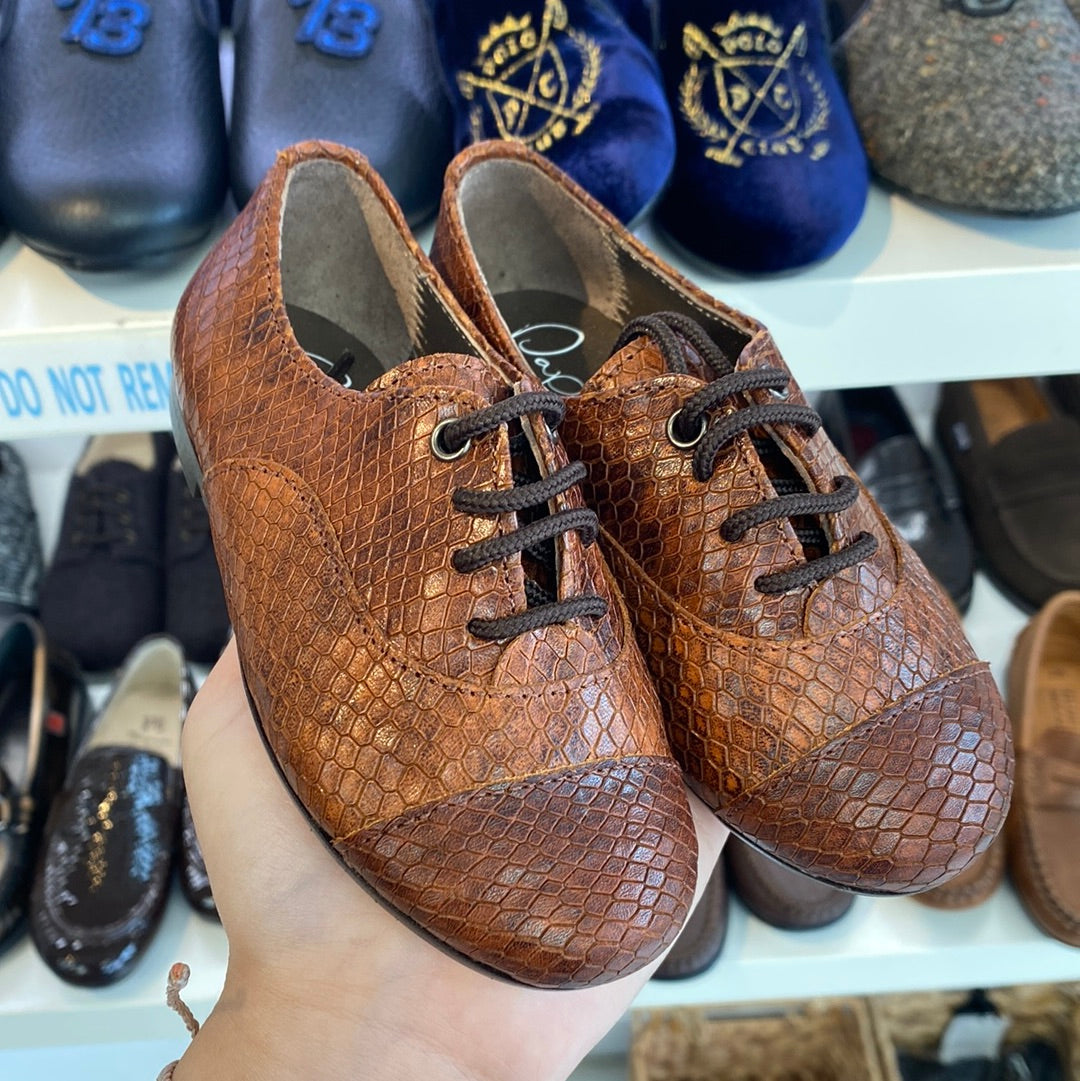 Premium Snake Leather Lace-Up Oxford Shoes for Men - Classic Formal Dress Shoes for Business, Wedding & Office Wear - Comfortable & Stylish Men's Dress Footwear