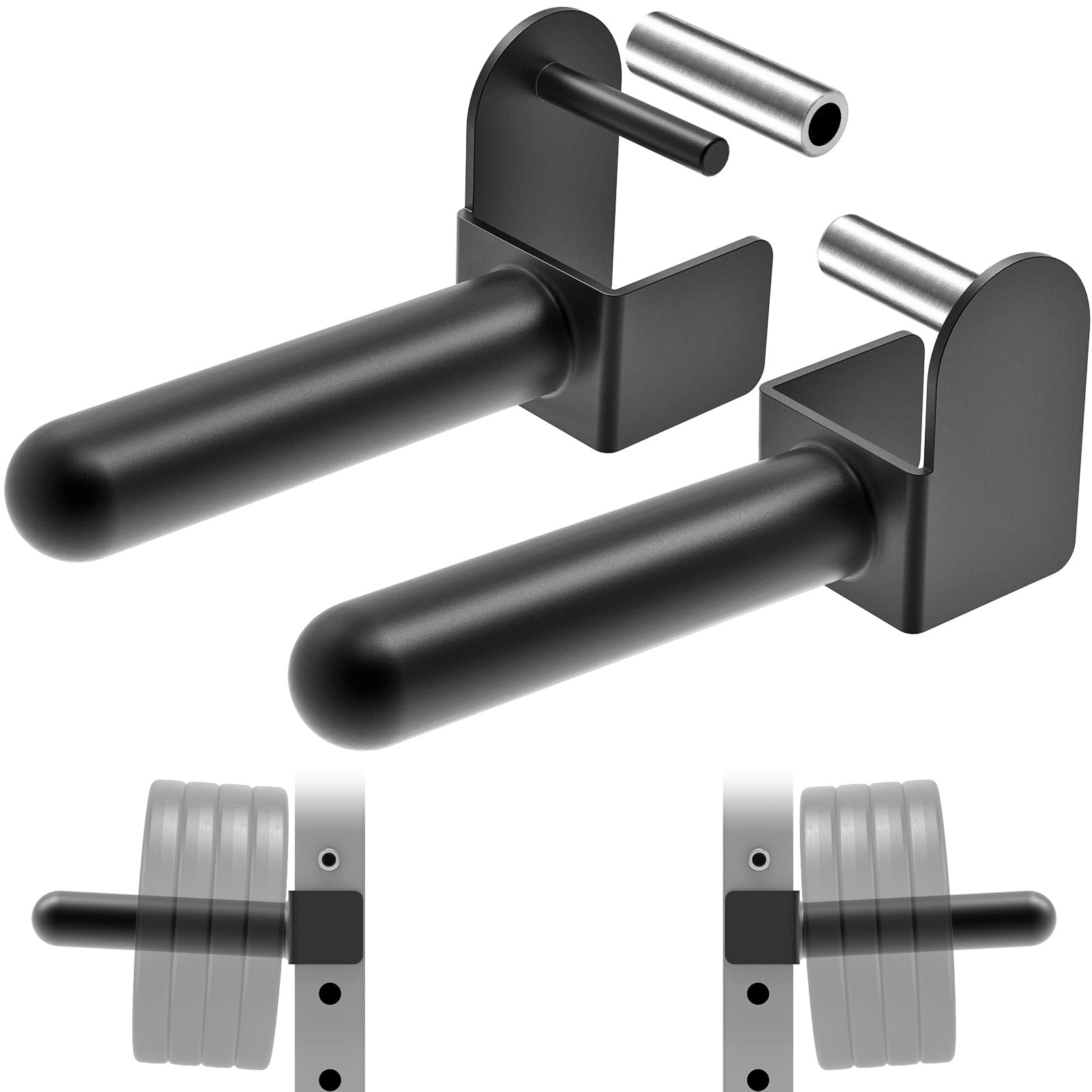 Kipika Weight Plate Holder for 2x2 and 3x3 Power Rack - Heavy Duty Gym Equipment Storage Attachment - Compatible with Standard 1-inch & Olympic 2-inch Weight Plates - Set of 2 - Perfect for Home Gym and Commercial Fitness Centers