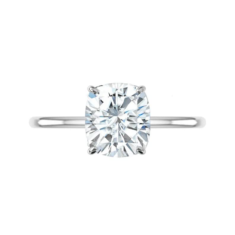 4 CT Cushion Cut Moissanite Engagement Ring - Vintage Style Solitaire Wedding Band with 4-Prong Setting in Sterling Silver - Perfect Anniversary, Promise Ring & Romantic Gift for Women (Ideal for Proposals, Weddings, Valentine's Day & Special Occasions)