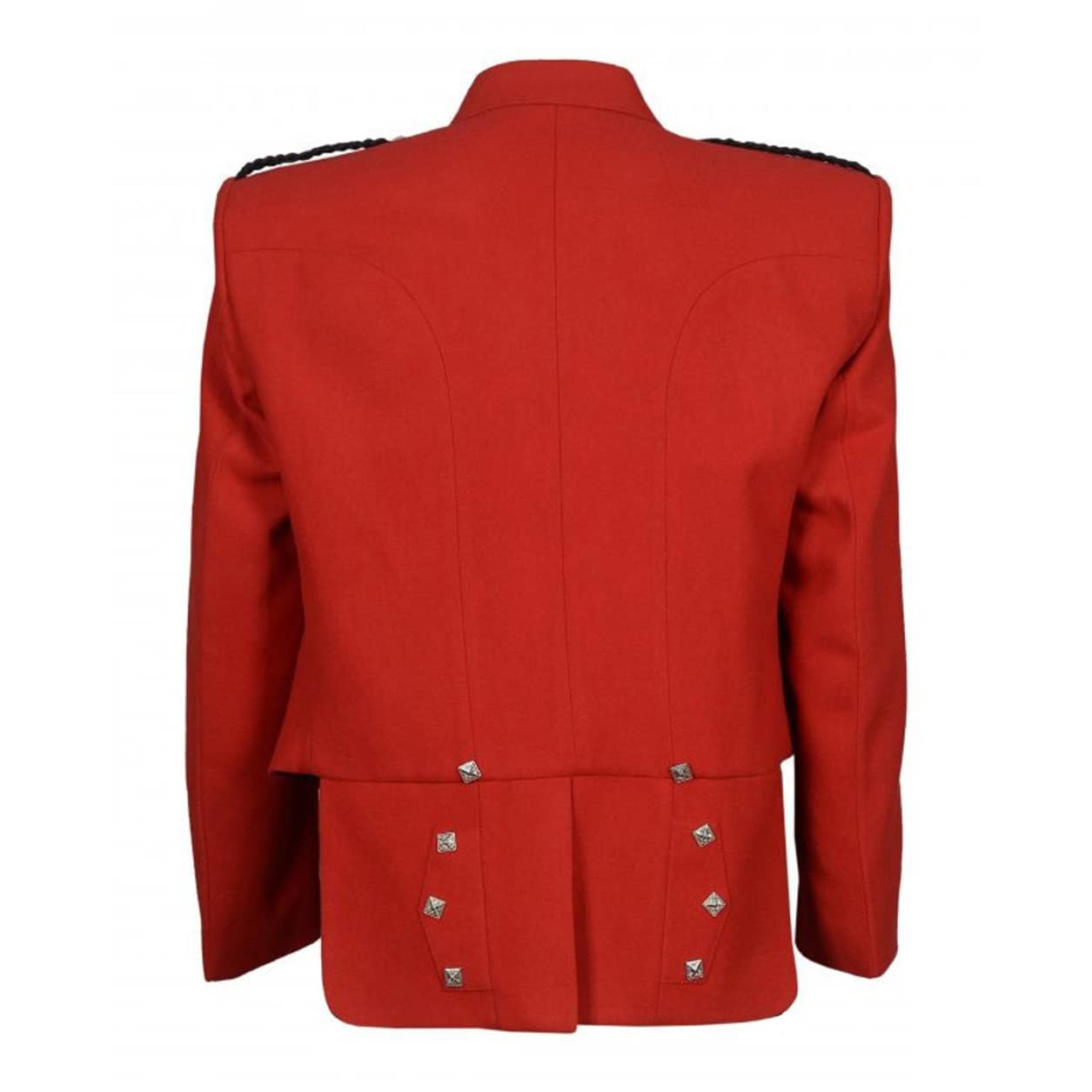 Kicky Men's Prince Charlie Jacket & Waistcoat Set - 100% Wool Formal Scottish Kilt Outfit in Red | Perfect for Weddings, Highland Dances & Special Occasions