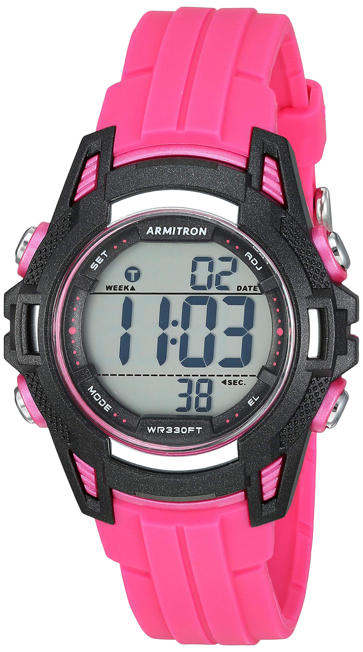 Armitron Sport Women's Digital Watch with Resin Strap - Waterproof, Shock Resistant for Running, Swimming & Outdoor Activities