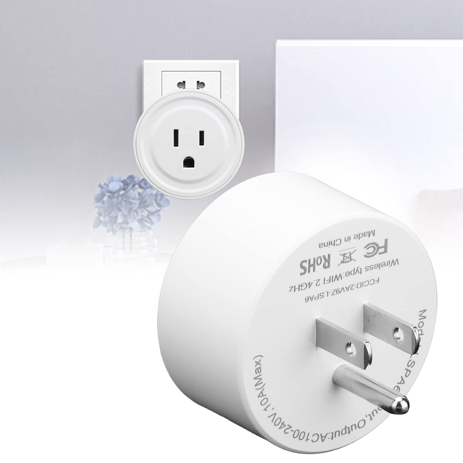 Smart Plug Outlet with Timer & Remote Control - 100-240V, 50/60Hz, US Standard Plug for Home & Office Appliances - Perfect for Lamps, Fans, Coffee Makers & Smart Home Automation