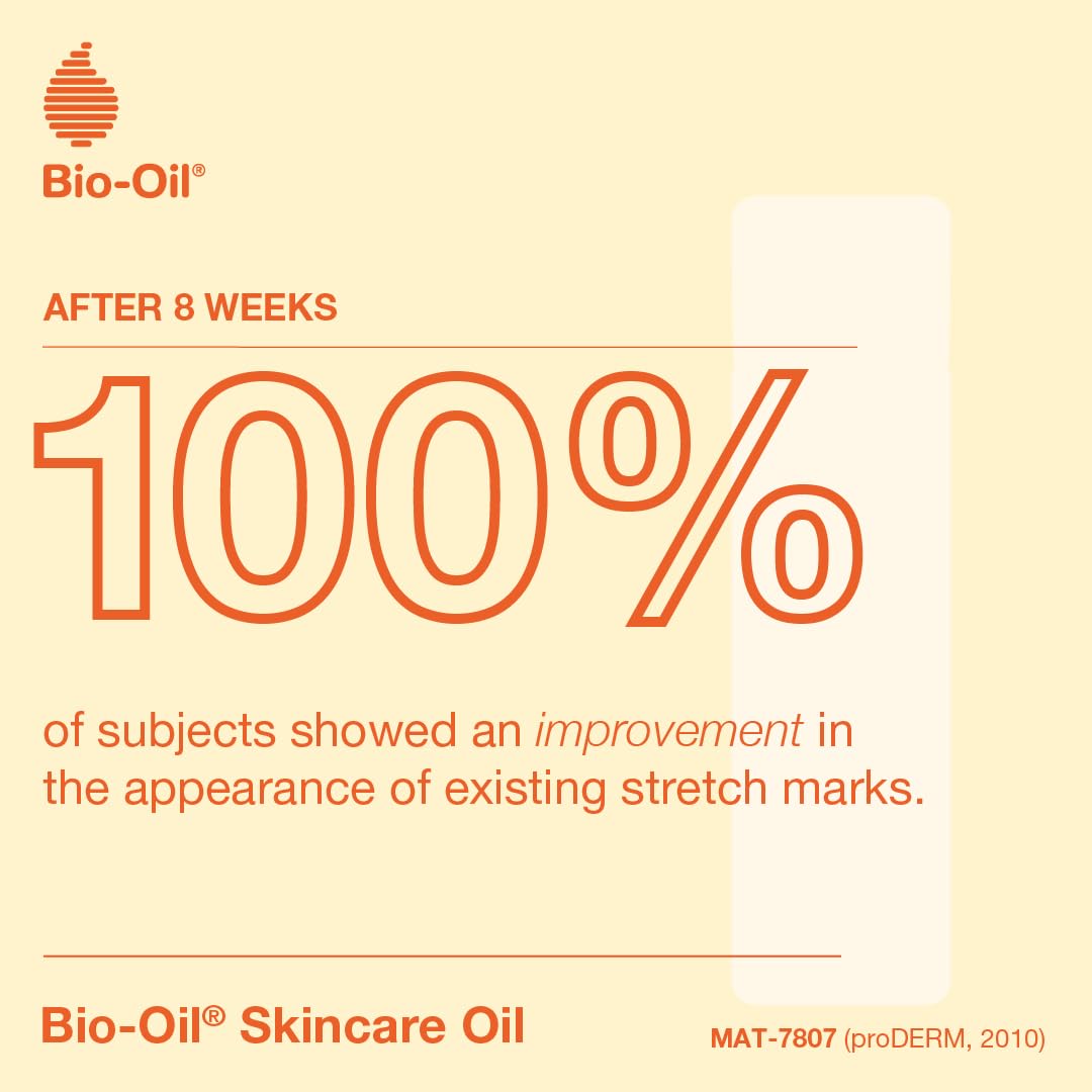 Bio-Oil Natural Skincare Oil for Stretch Marks & Scars, 60ml - Hydrating Body Oil for Dry Skin, Pregnancy Care & Anti-Aging | Perfect for Daily Moisturizing & Skin Repair
