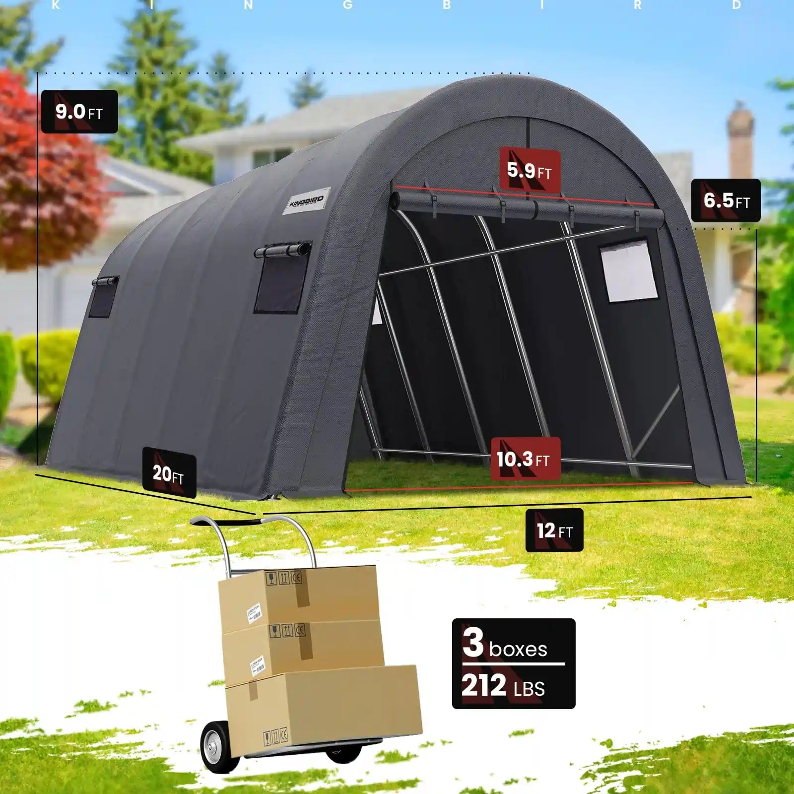 Heavy Duty Portable Storage Shed - Dark Gray Outdoor Utility Shed for Garden, Patio & Backyard Organization | Weather-Resistant & Durable