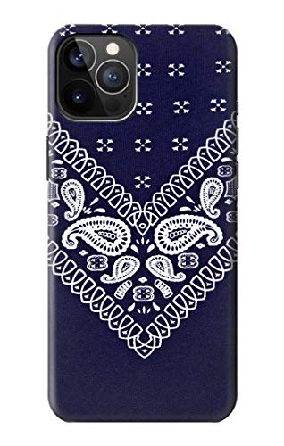 Navy Blue Bandana Pattern Phone Case for iPhone 12 & iPhone 12 Pro - Stylish Protective Cover for Everyday Use, Travel & Outdoor Activities