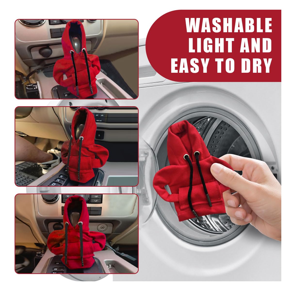 Car Gear Shift Hoodie - Fashionable Gear Shift Knob Cover | Mini Hoodie for Auto Shifter | Universal Car Interior Accessories & Cute Decor | Perfect for Car Enthusiasts & Unique Gift Ideas