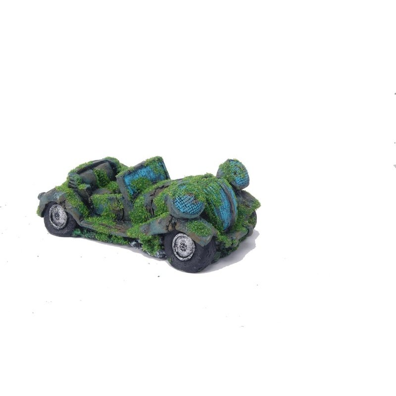 Aquatopia Car with Moss - Air Operated Miniature Car for Aquarium Decor (22 x 11 x 7cm) - Perfect for Fish Tank Landscape, Terrarium Design & Home Decoration