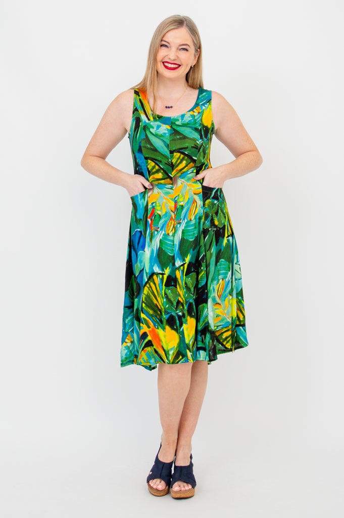 Eco-Friendly Avery Dress by Greenroom | Soft Linen Bamboo Blend | Perfect for Summer Outings & Beach Vacations