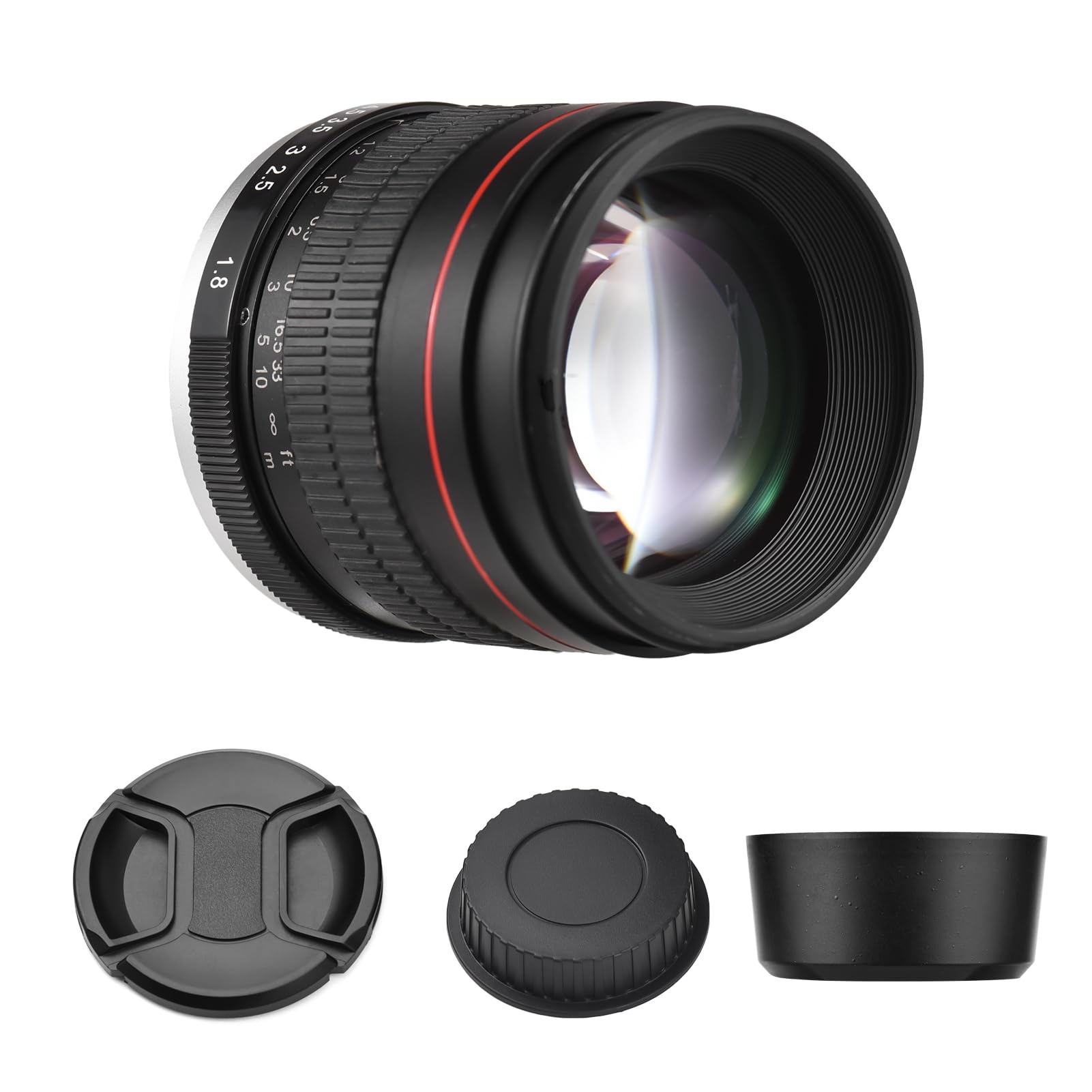 Andoer 85mm F1.8 Manual Focus Prime Lens for Canon EF Mount - Compatible with EOS Rebel T8i T7i T6 T3i T2i 4000D 2000D 1300D 850D 800D 600D 550D - Ideal for Portrait, Street & Low Light Photography