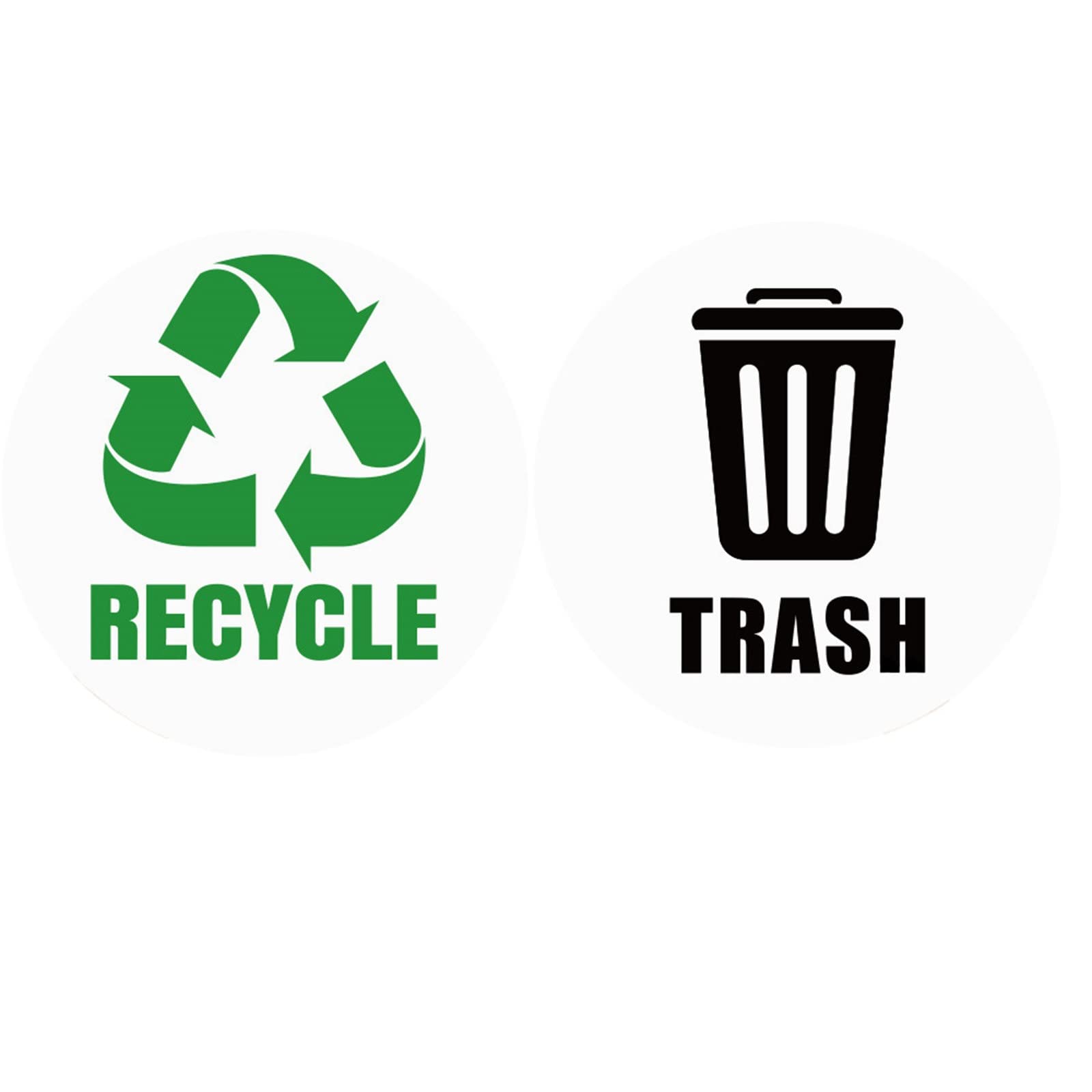 Boddenly Recyclable & Non-Recyclable Sticker Labels - Waterproof Self-Adhesive Trash Can Stickers for Waste Sorting | Perfect for Home, Office & Public Recycling Bins