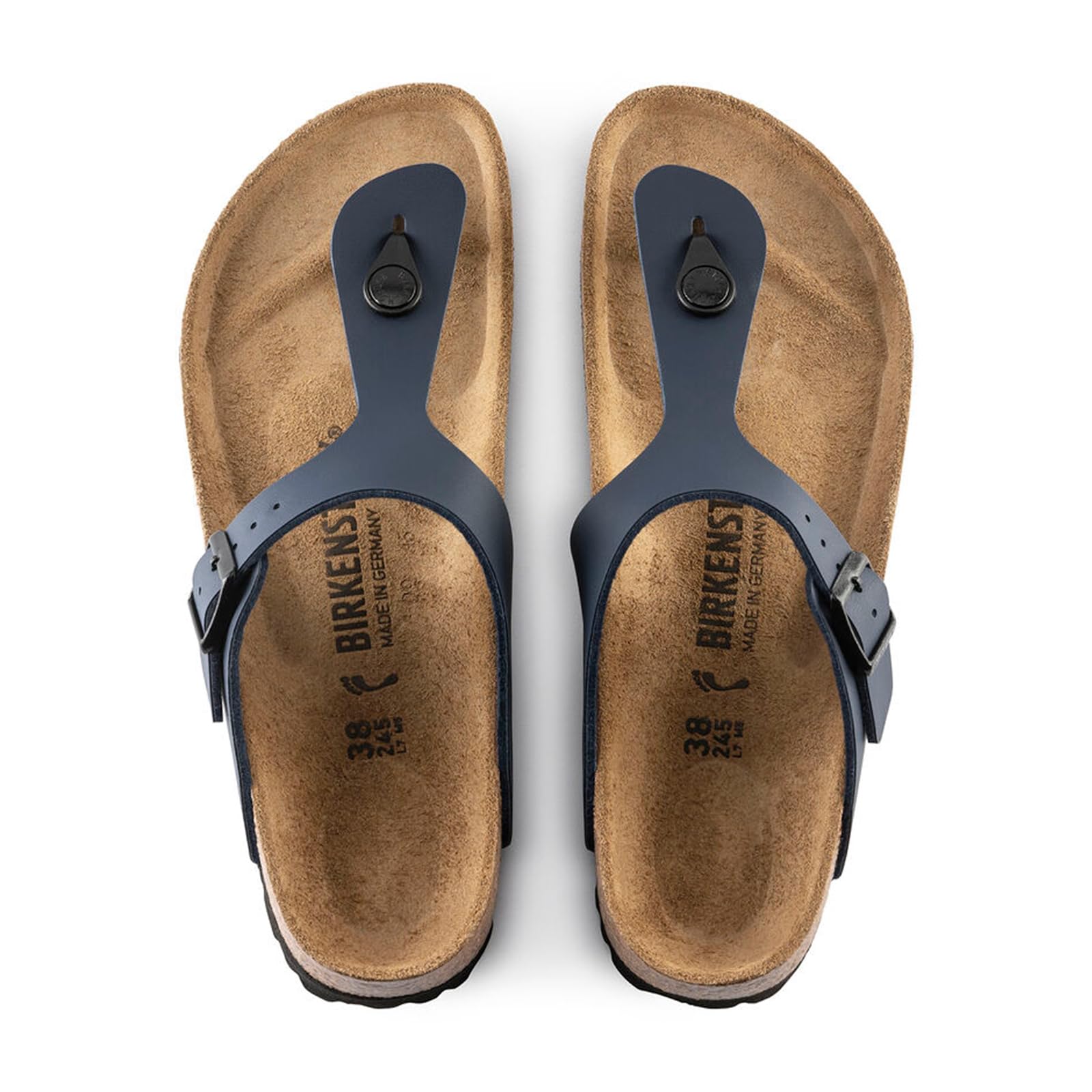 Birkenstock Women's Arizona Soft Footbed Sandals - Comfortable Blue Leather Slides for Women, Size 36 | Perfect for Beach, Casual Wear & Summer Outfits