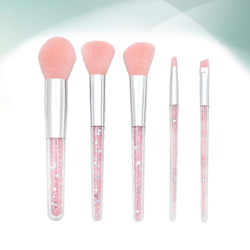EXCLUZO 5-Piece Makeup Brush Set - Foundation Brush, Powder Brush, Eyebrow Brush - Professional Cosmetic Brushes for Women & Girls | Perfect for Daily Makeup, Contouring & Beauty Routines