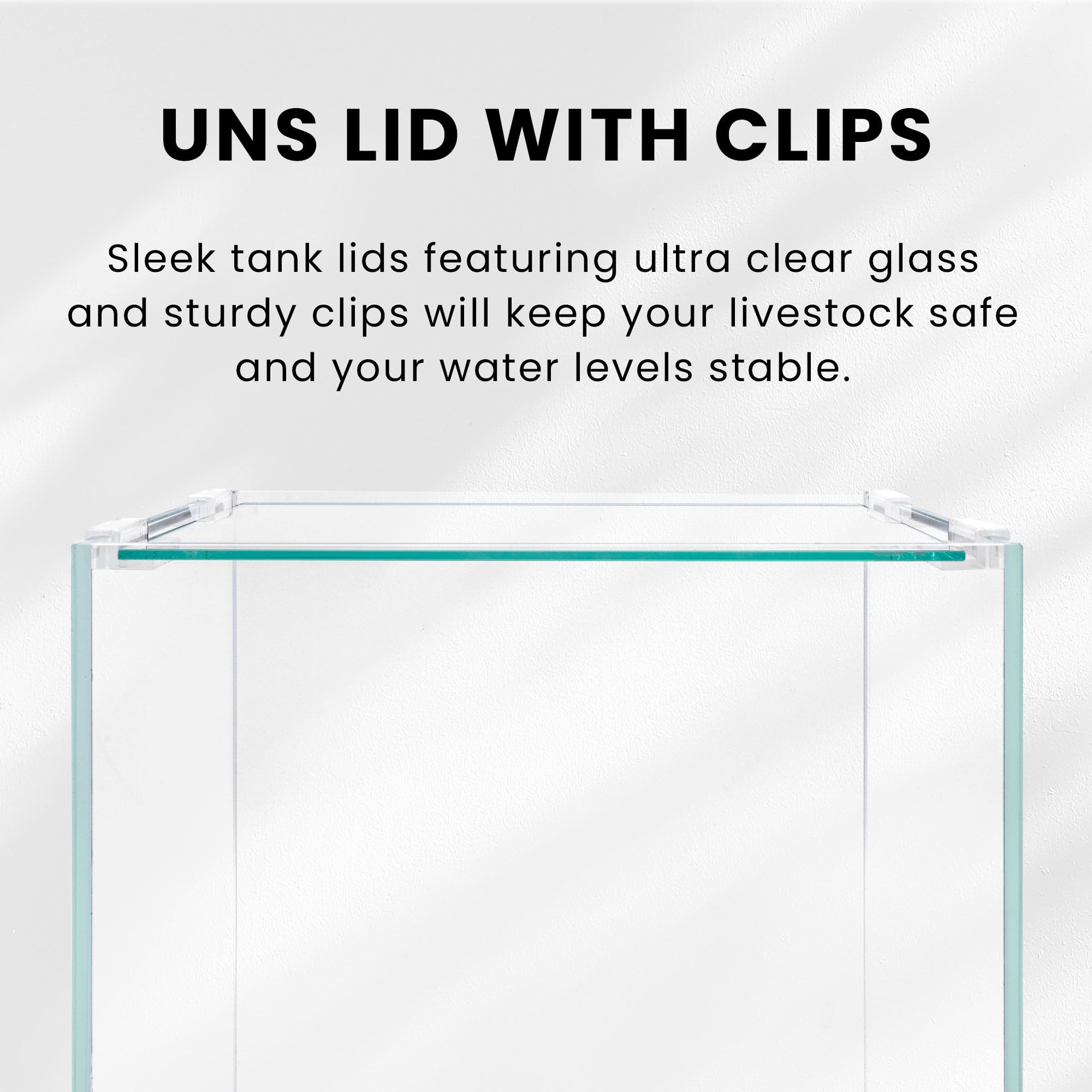 Ultra Clear Rimless Aquarium Lid for Glass Tanks - Frameless Fish Tank Cover with Clips (Fits 90L Aquariums) | Perfect for Saltwater & Freshwater Home Aquariums, Shrimp Tanks & Planted Aquascapes