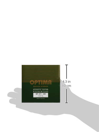 Optima 1727 CL Acoustic Bronze Guitar Strings - Custom Light Gauge for Warm Tone & Playability | Perfect for Folk, Blues & Fingerstyle Playing