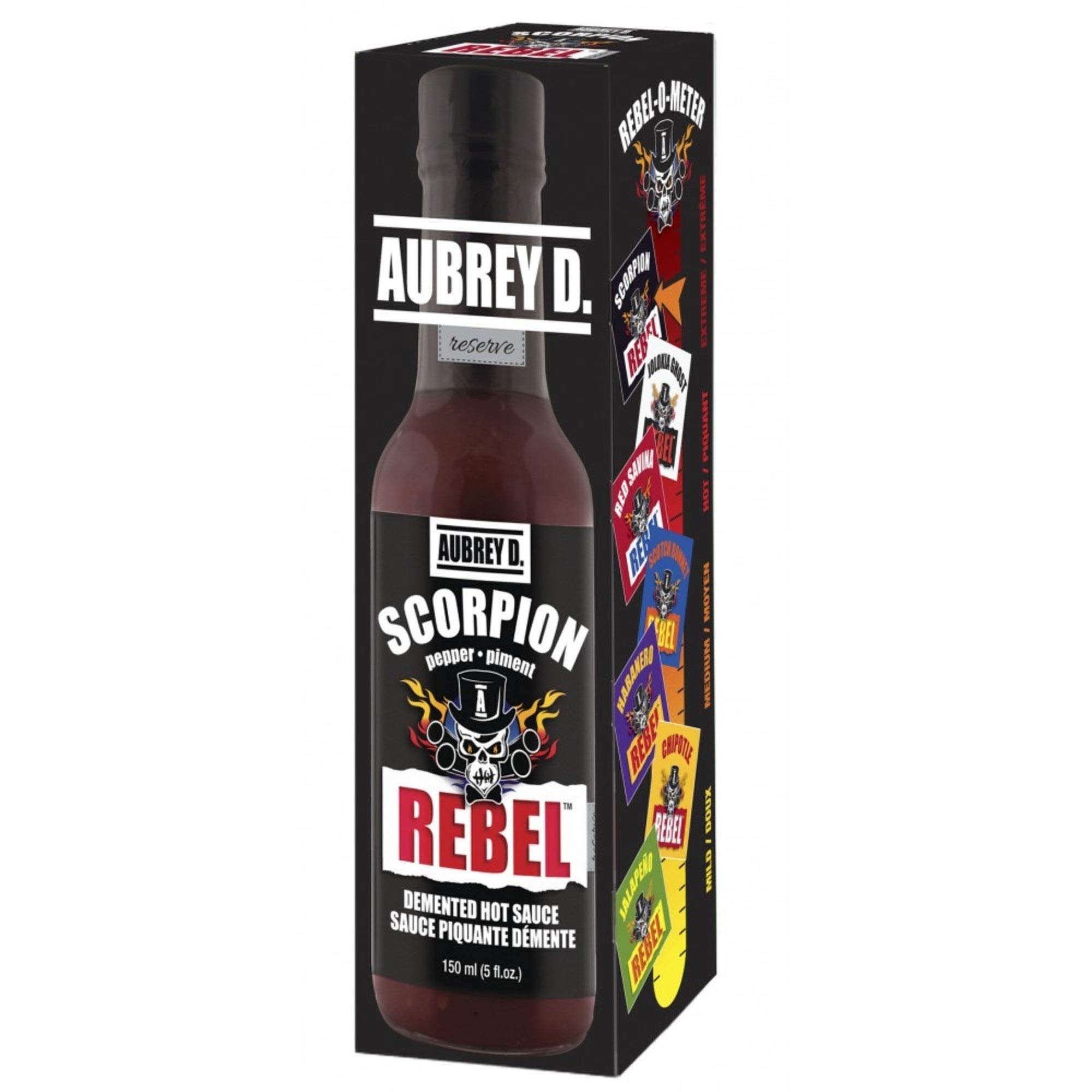 Spicy Ghost Pepper & Habanero Hot Sauce - Aubrey D. Rebel Scorpion Sauce - 5oz Bottle - Perfect for Tacos, Wings & Bloody Marys - Extreme Heat Gourmet Hot Sauce for BBQ, Burgers & Cooking