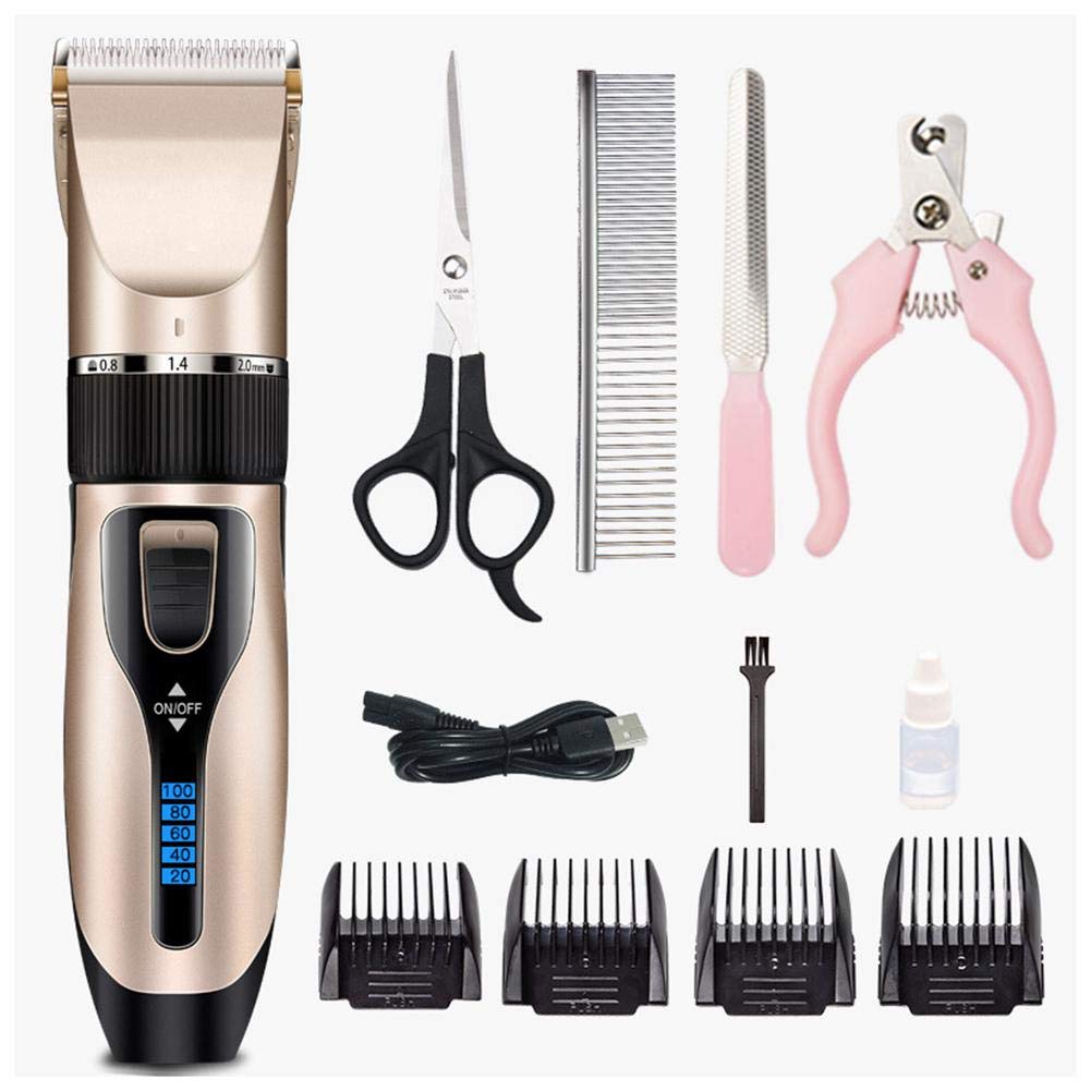 iBàste Rechargeable Dog Clippers - Professional Electric Pet Grooming Kit for Dogs & Cats - Quiet Hair Trimmer with Comb for Home Use - Perfect for Bathing, Shedding & Styling
