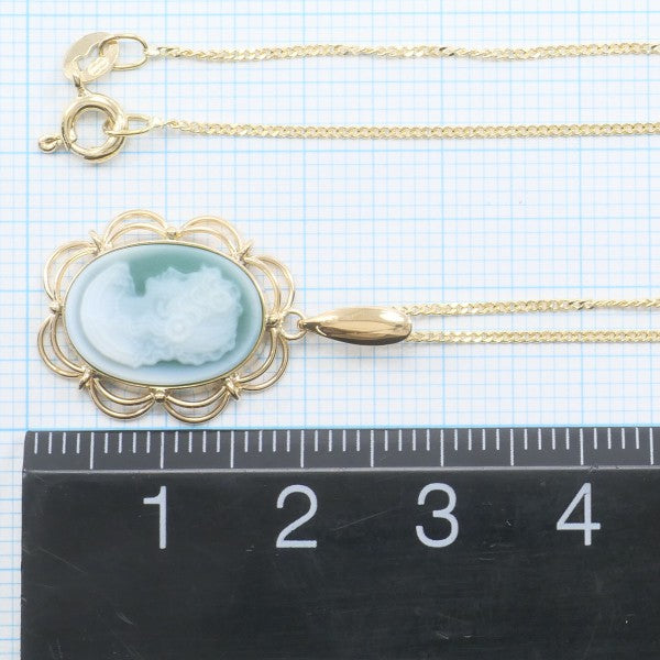 18K Yellow Gold Cameo Necklace with Genuine Stone - Vintage Inspired Jewelry for Women - Perfect for Weddings, Anniversaries & Special Occasions