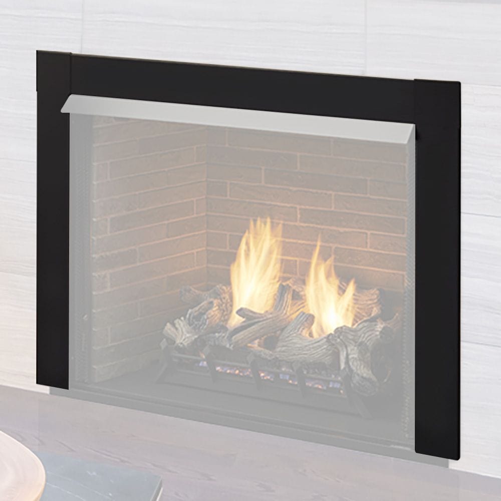 Monessen Contemporary Satin Black Fireplace Front for Lo Rider Fireboxes - Perfect for Modern Living Rooms and Cozy Home Decor
