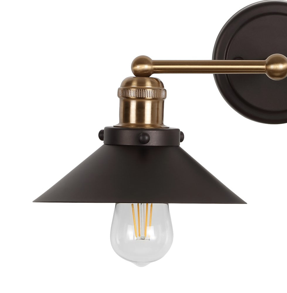 July Metal Shade Sconce - Vintage Wall Light Fixture for Bedroom, Living Room & Hallway - Matte Black Industrial Wall Sconce Lighting