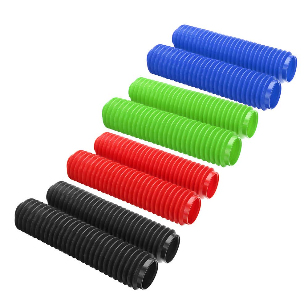 YONGYAO 27-Section Universal Motorcycle Front Shock Absorber Dust Cover - Fits Titanium Star 37mm (Red) | Dirt & Water Protection for Off-Road & Street Bikes