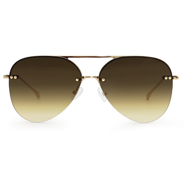 Smaller Megan 2 Olive Green Metal Aviator Sunglasses with Gold Frame - Stylish UV Protection for Driving, Beach & Outdoor Activities